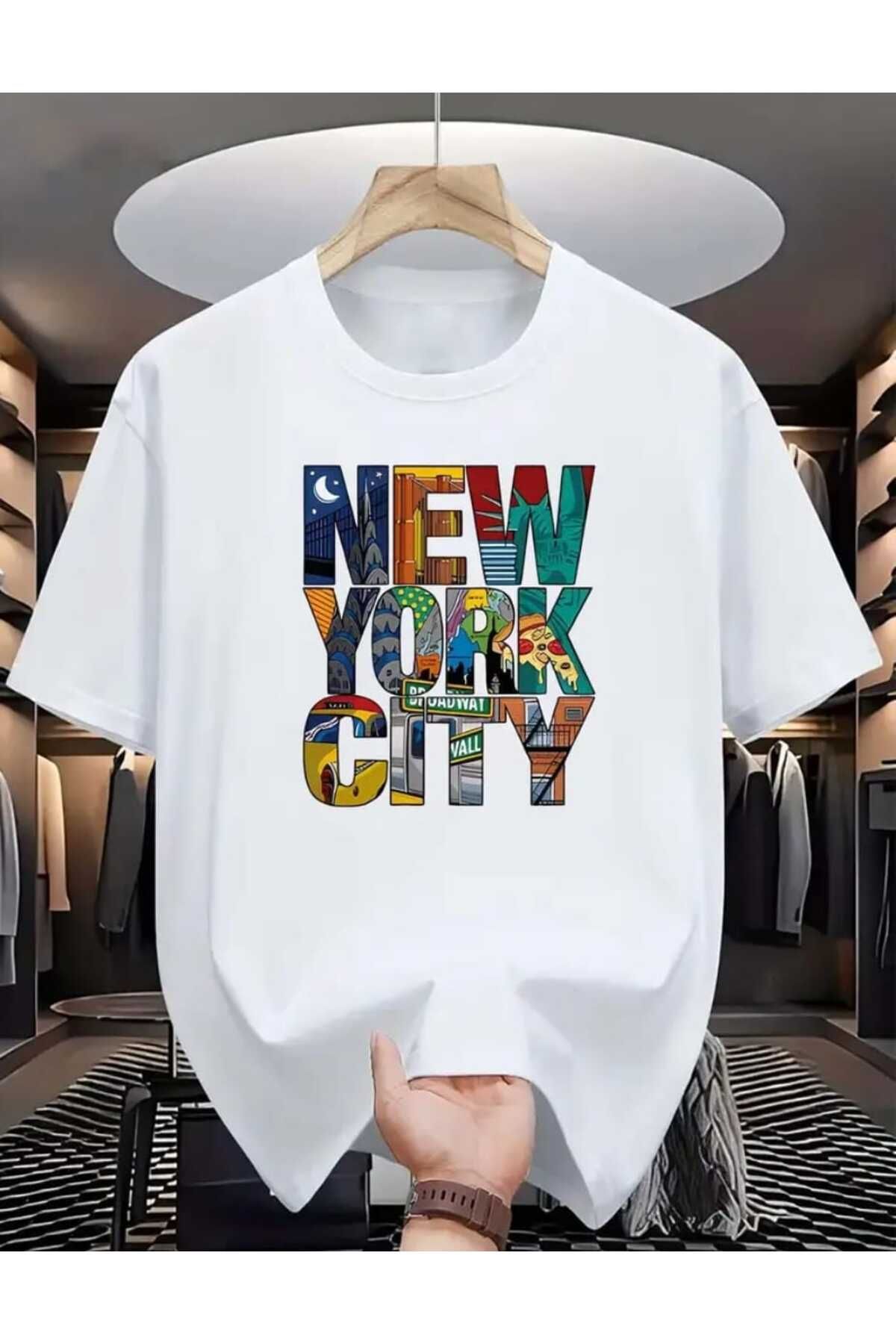 DWN WEAR New York Ctıy Baskılı Süprem Kumaş T-shirt