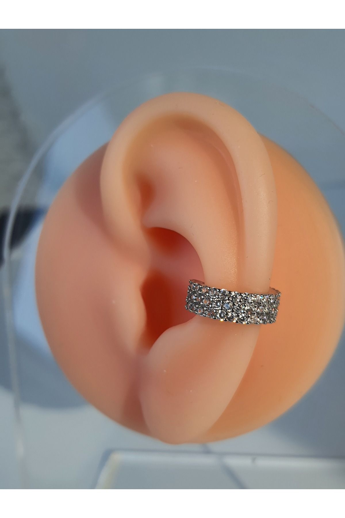 kurukafagift Zirkon Taşlı  Sıkıştırmalı Earcuff  Kıkırdak Tek Küpe