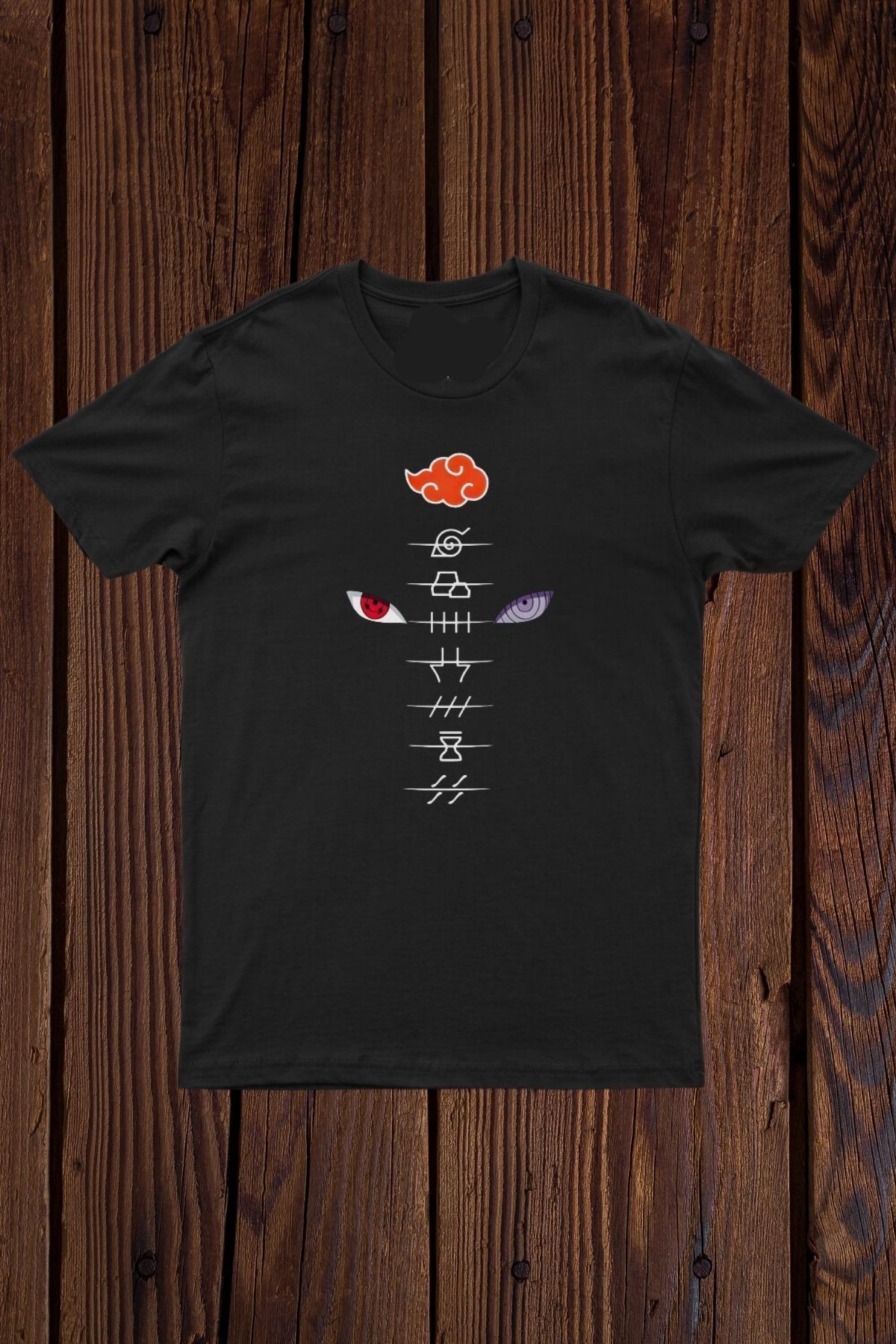 FECCY Pamuklu Akatsuki Baskılı Oversize T-shirt