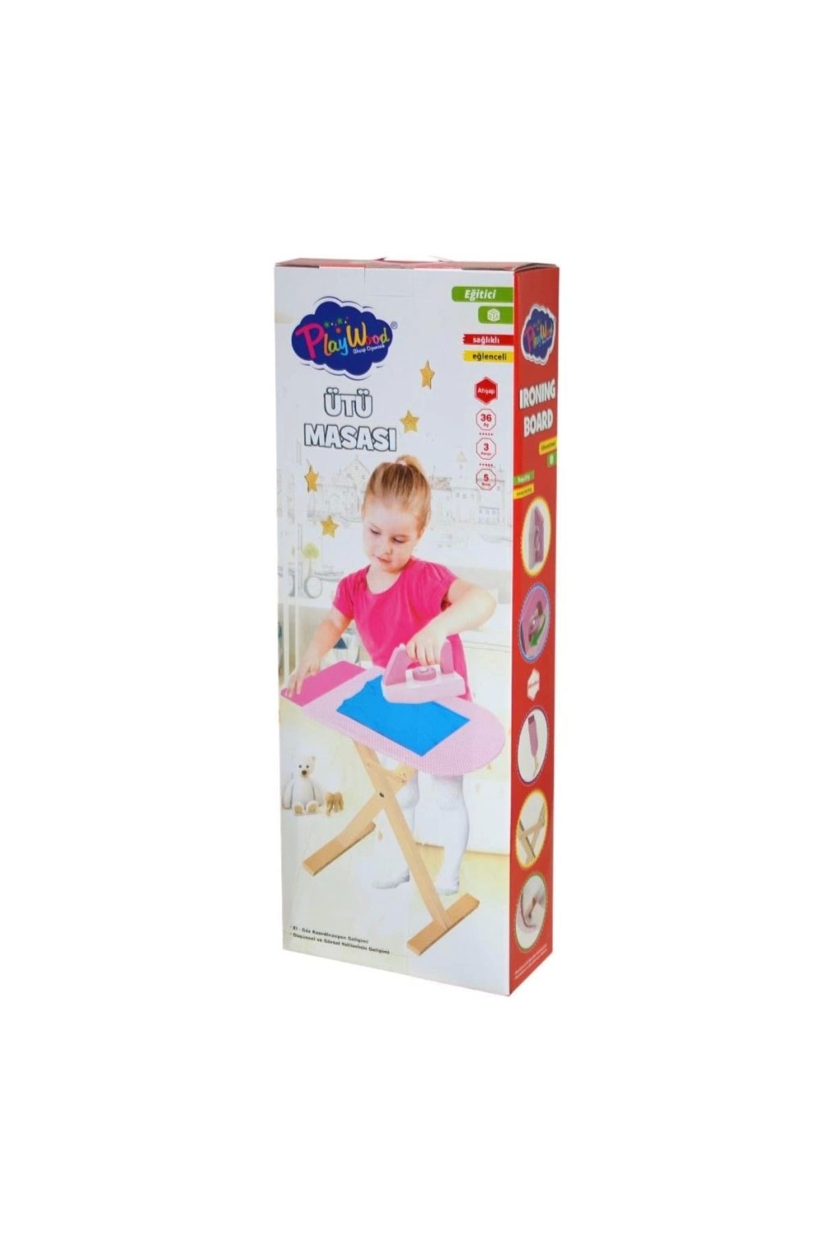 Basic Fun Çocuk ONY-383 PlayWood Ahşap Ütü Masası Seti-Onyıl