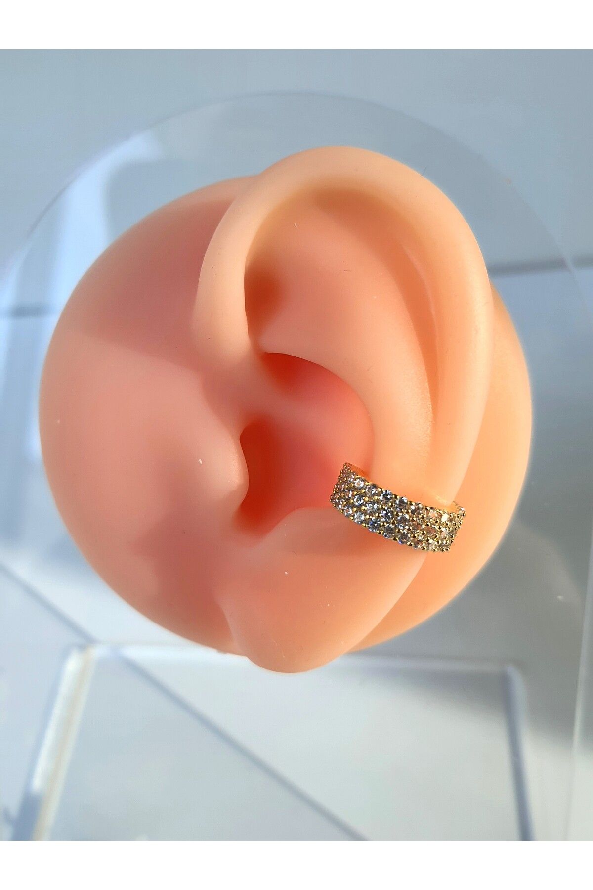 kurukafagift Zirkon Taşlı  Sıkıştırmalı Earcuff  Kıkırdak Tek Küpe