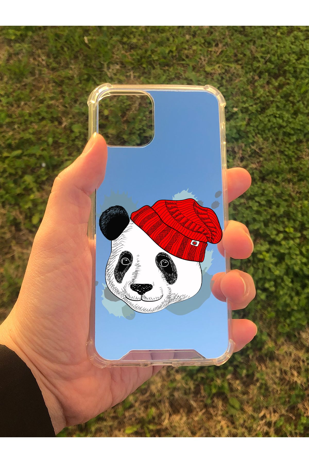 BD DİGİTAL İphone 11 Pro Uyumlu Aynalı Panda Desenli Darbe Kamera Korumalı Silikon Telefon Kılıfı