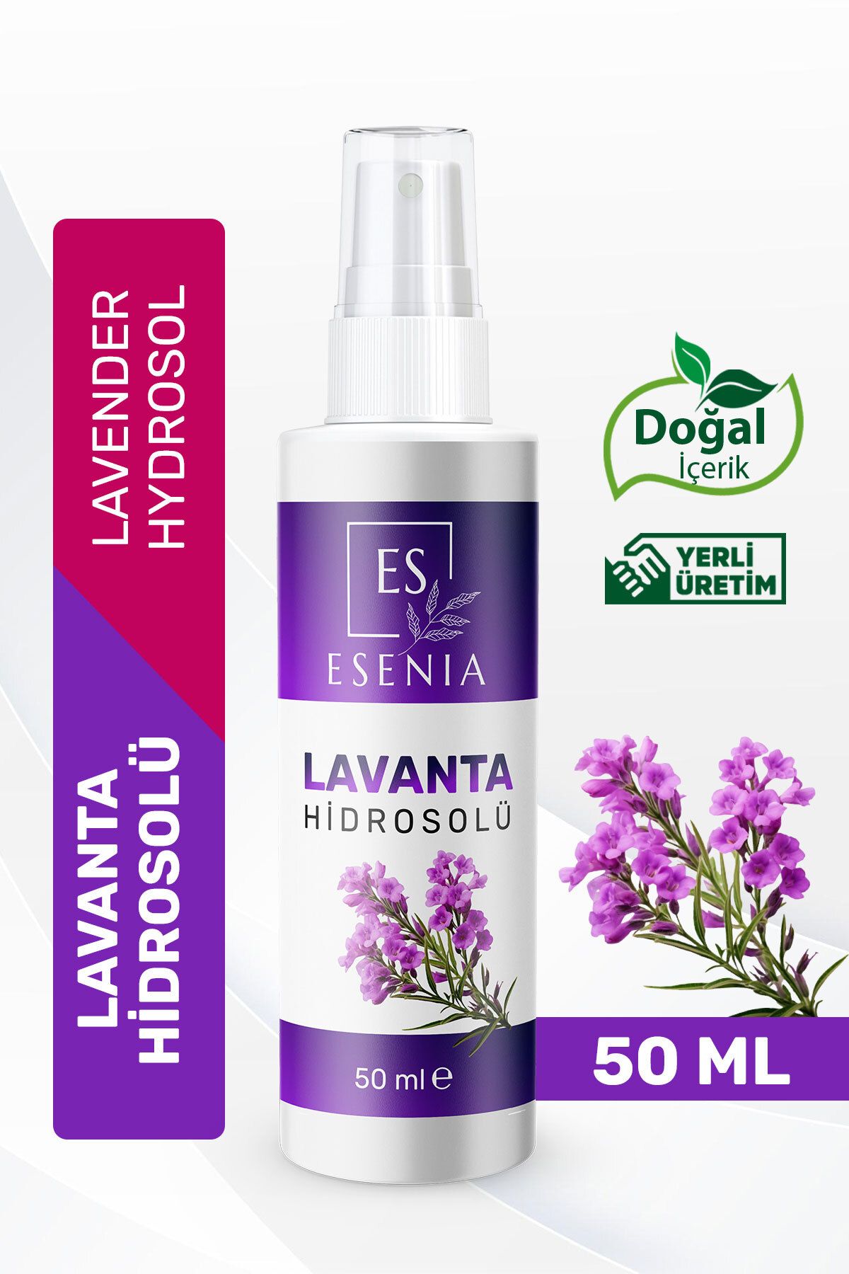 ESENIA Lavanta Suyu Hidrosolü %100 Doğal Ve Saf Canlandırıcı Ve Besleyici Etkili Tonik 50 ml