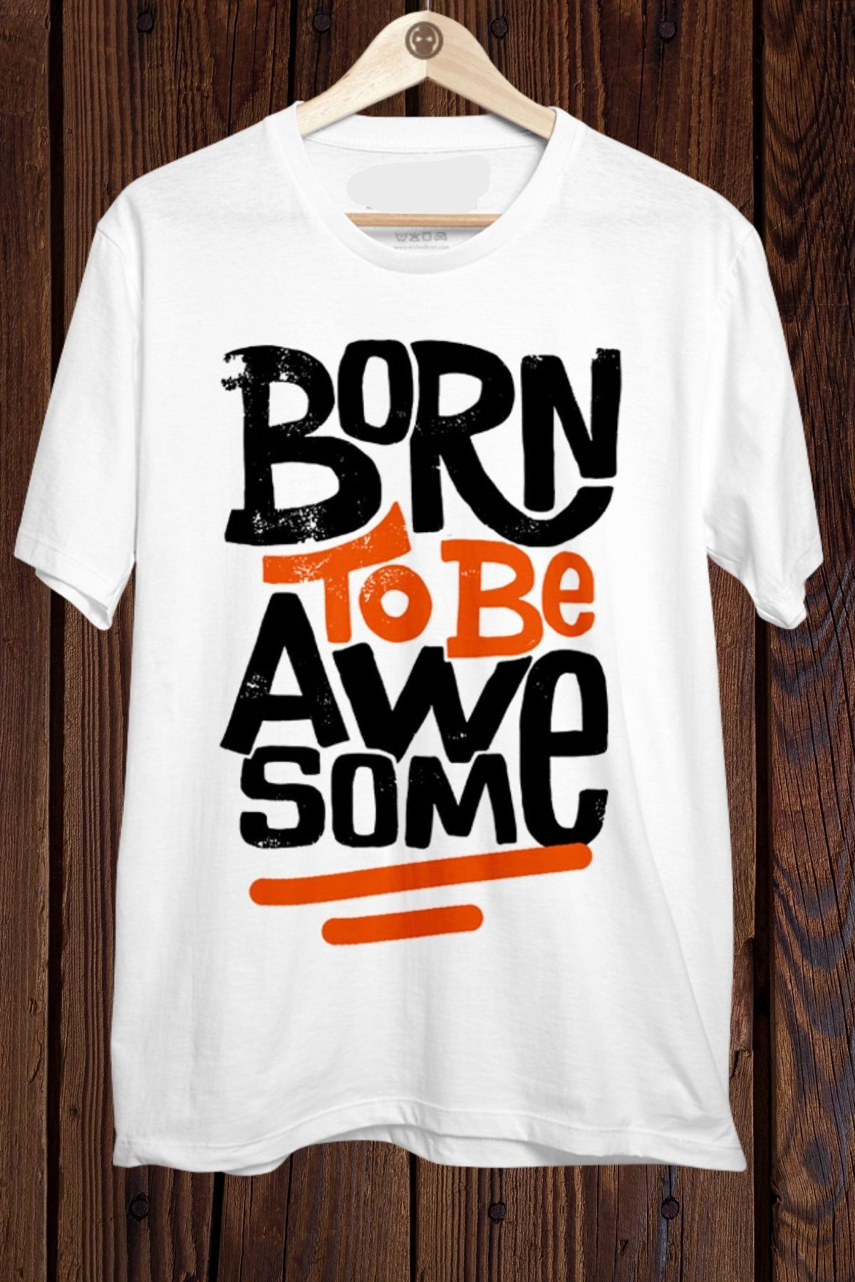 FECCY Pamuklu BORN TO BE AWESOME Baskılı Oversize T-shirt