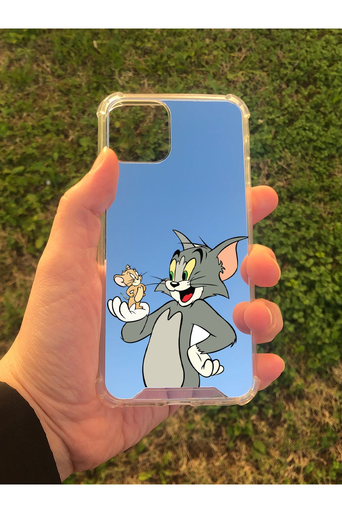 BD DİGİTAL İphone 11 Pro Uyumlu Aynalı Tom Ve Jerry Desenli Darbe Kamera Korumalı Silikon Telefon Kılıfı