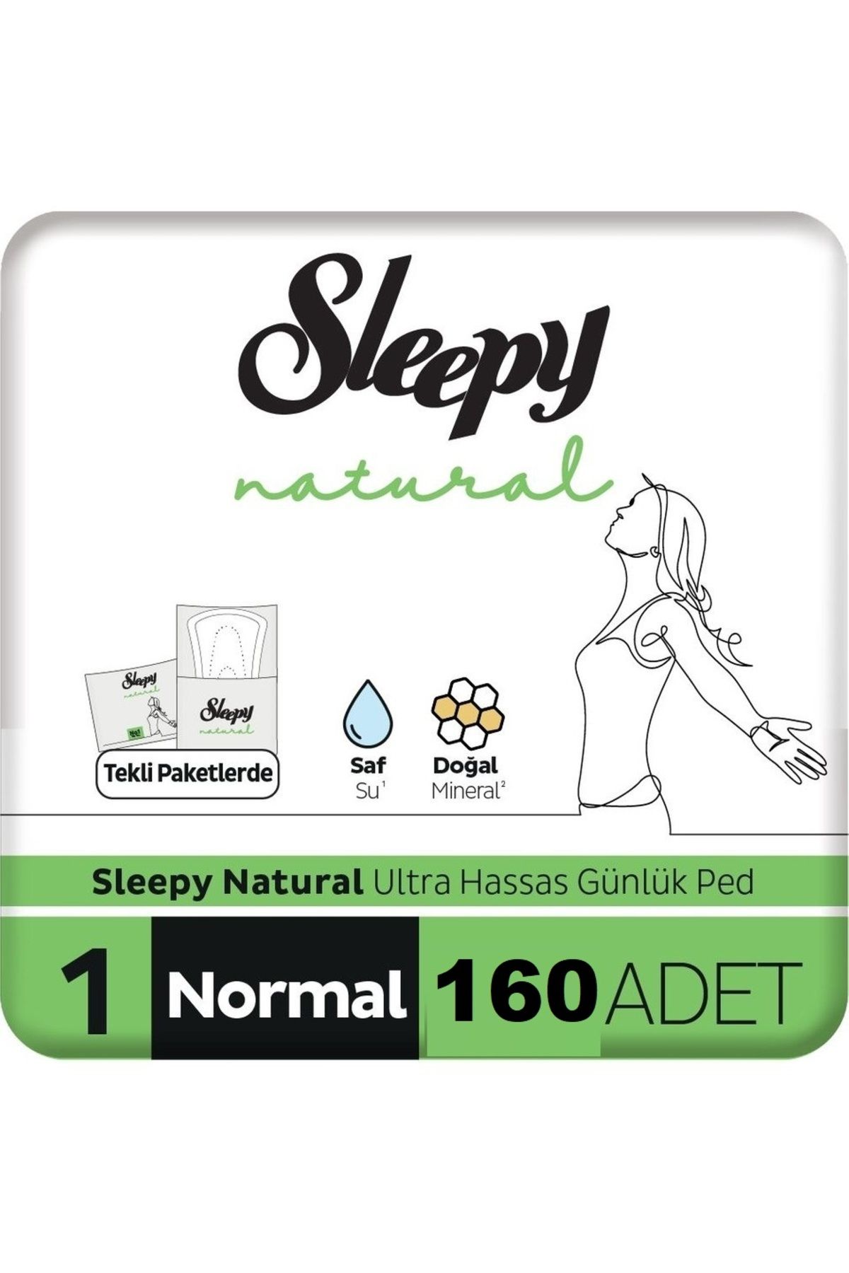 Sleepy Natural Ultra Hassas Günlük Ped Normal 160 Adet Ped