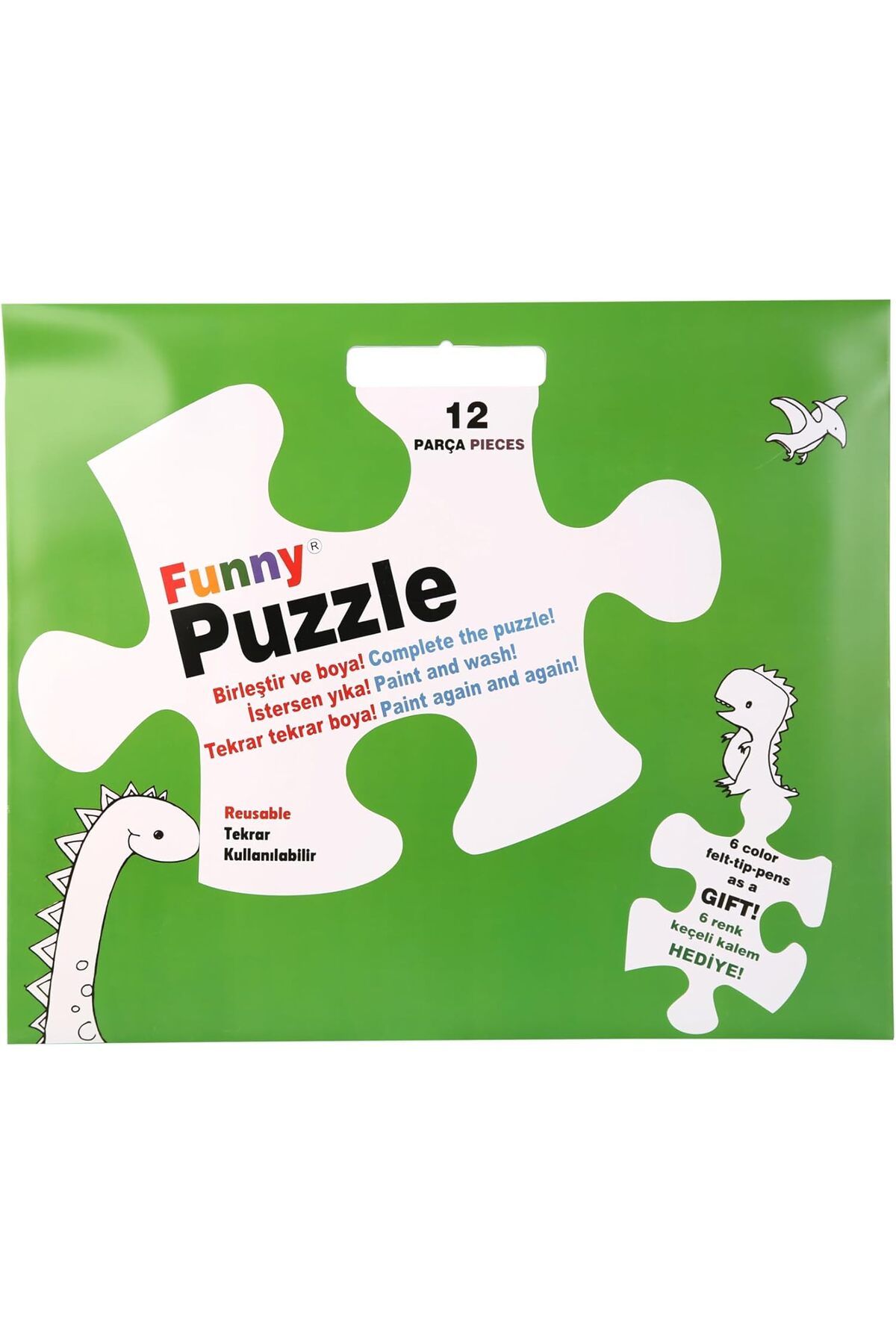 NcK Çocuk Funny Mat Washable Puzzle Dinazor Çağı