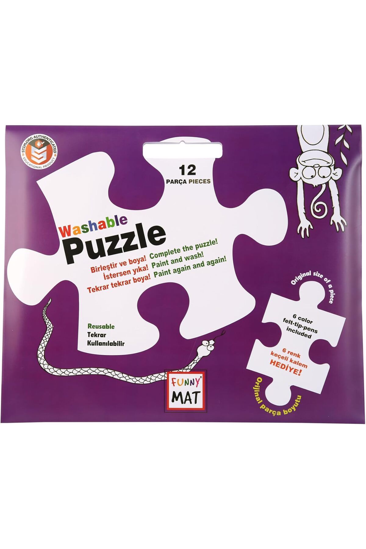 NcK Çocuk Funny Mat Washable Puzzle Sevimli Dostlar