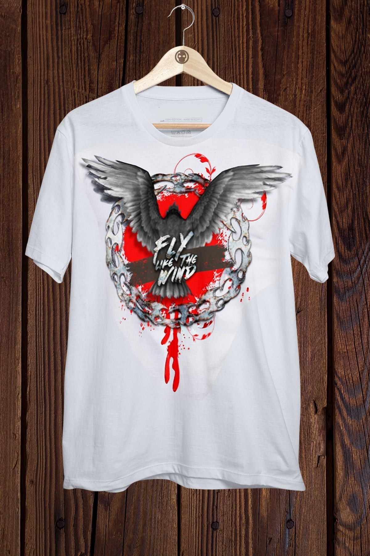 FECCY Pamuklu FLY LIKE THE WIND Temalı Baskılı T-shirt