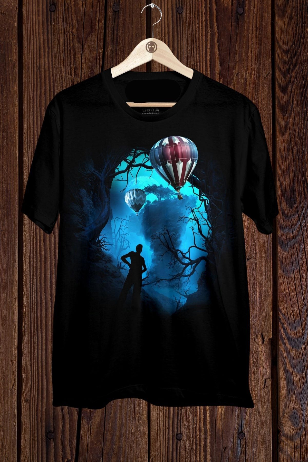 FECCY Pamuklu Hot Air Balloon Baskılı Oversize T-shirt