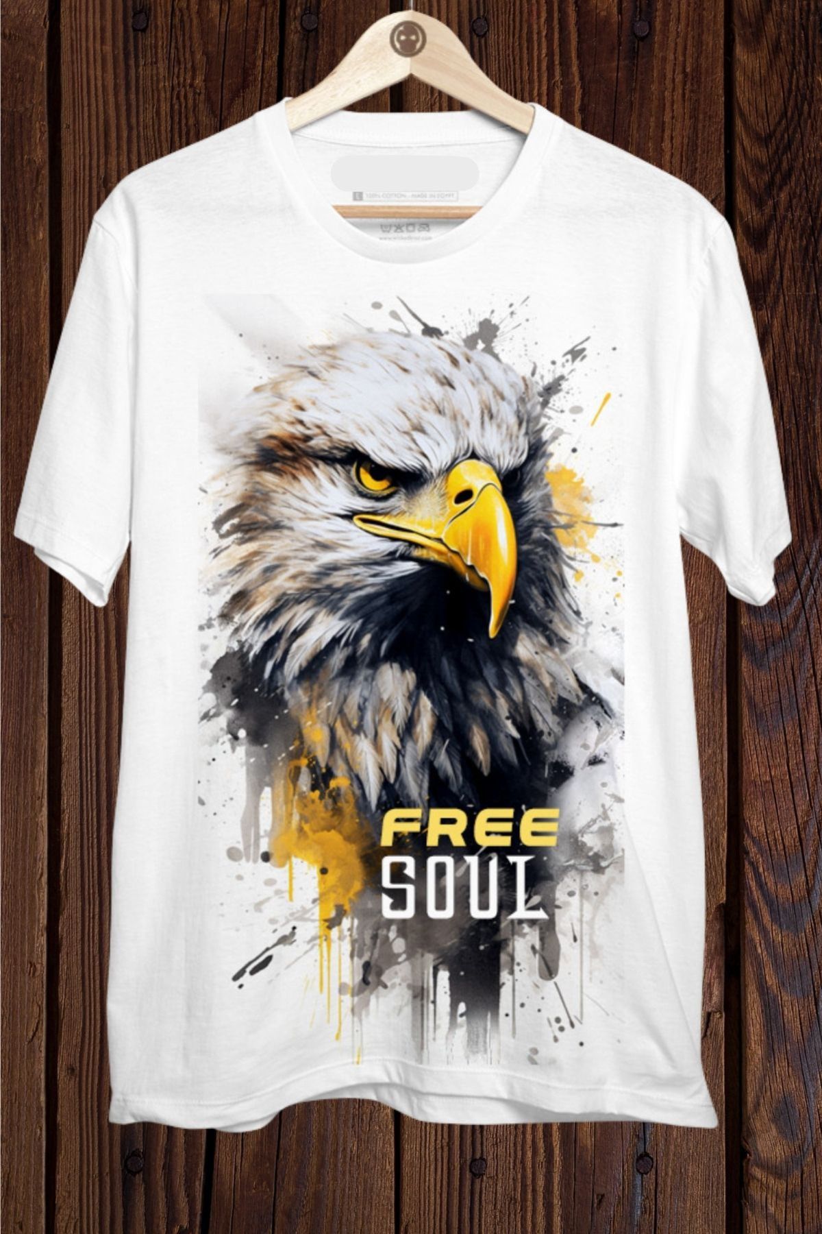 FECCY Pamuklu Free Soul Baskılı Oversize T-shirt