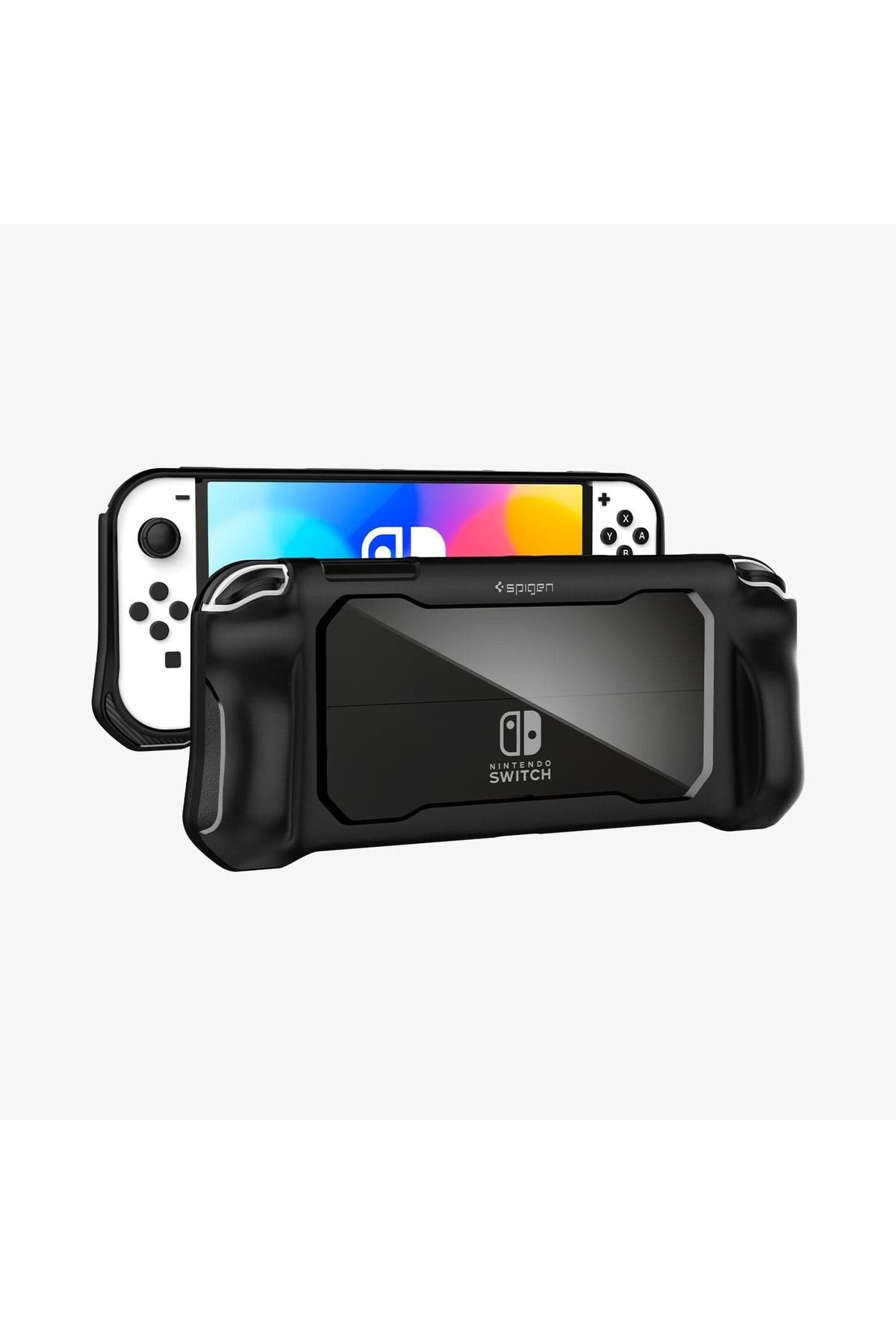 Spigen-Nintendo Switch Oled Case Rugged Armor Matte Black - Acs04020 7