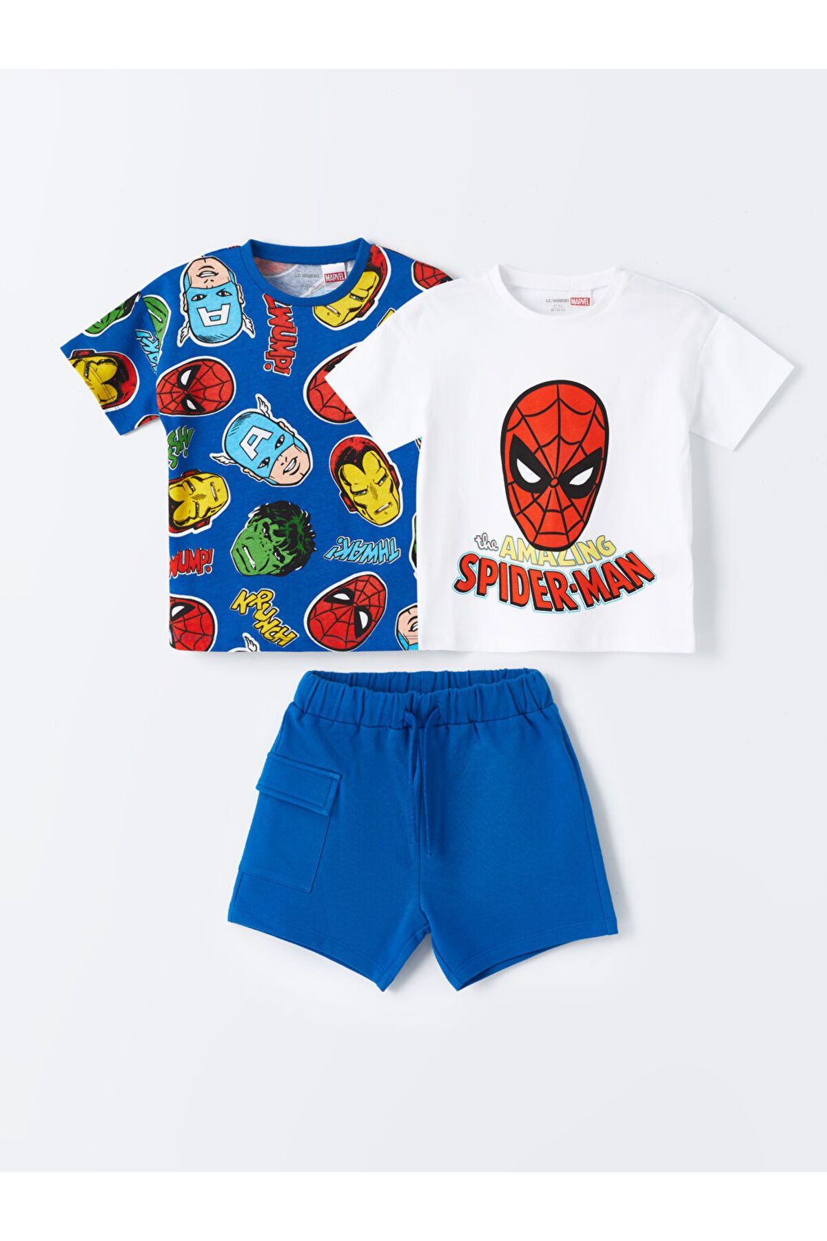 LC Waikiki LCW Kids Bisiklet Yaka Spiderman Baskılı Erkek Bebek 3'lü Takım