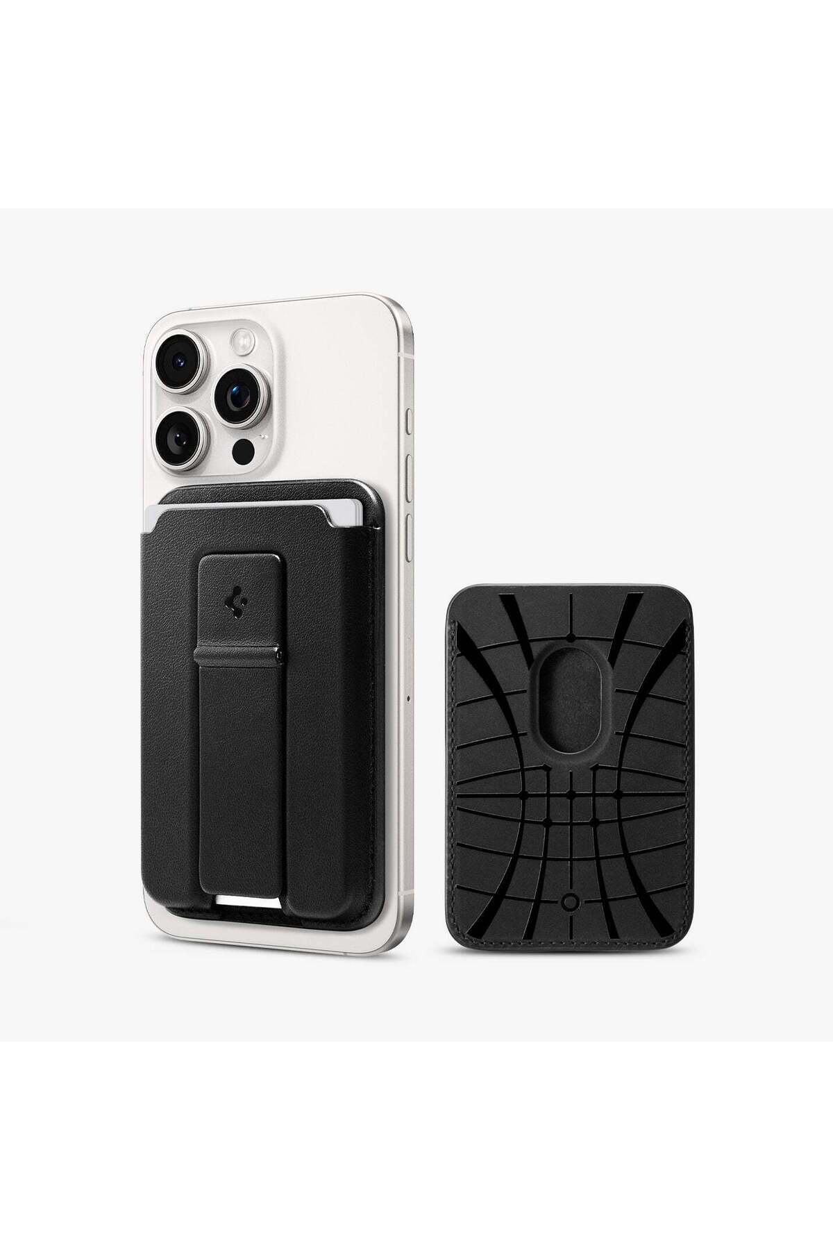 Spigen-3 Card Smart Fold 2 Wallet with Magsafe for iPhone - Magnetic Wallet Black Afa07149 4