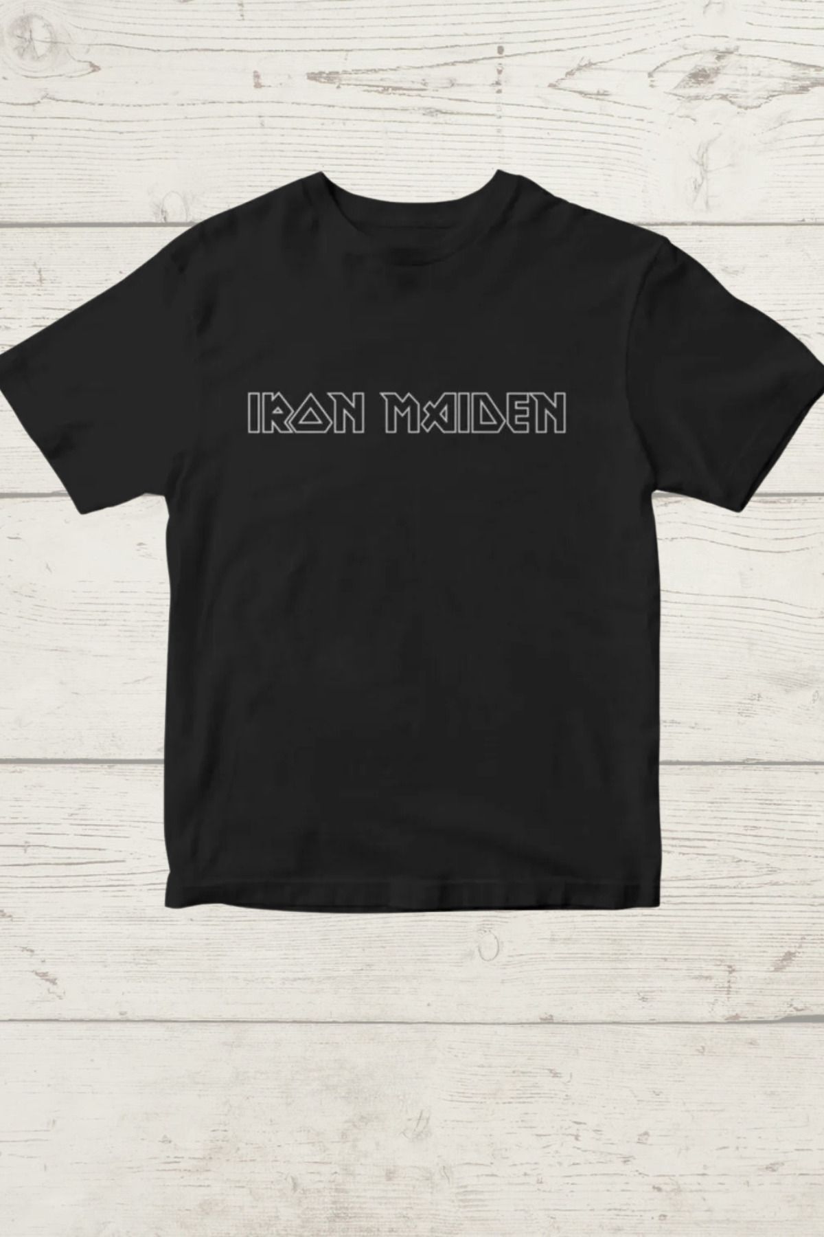 FECCY Pamuklu Iron Maiden Unisex Siyah Tshirt