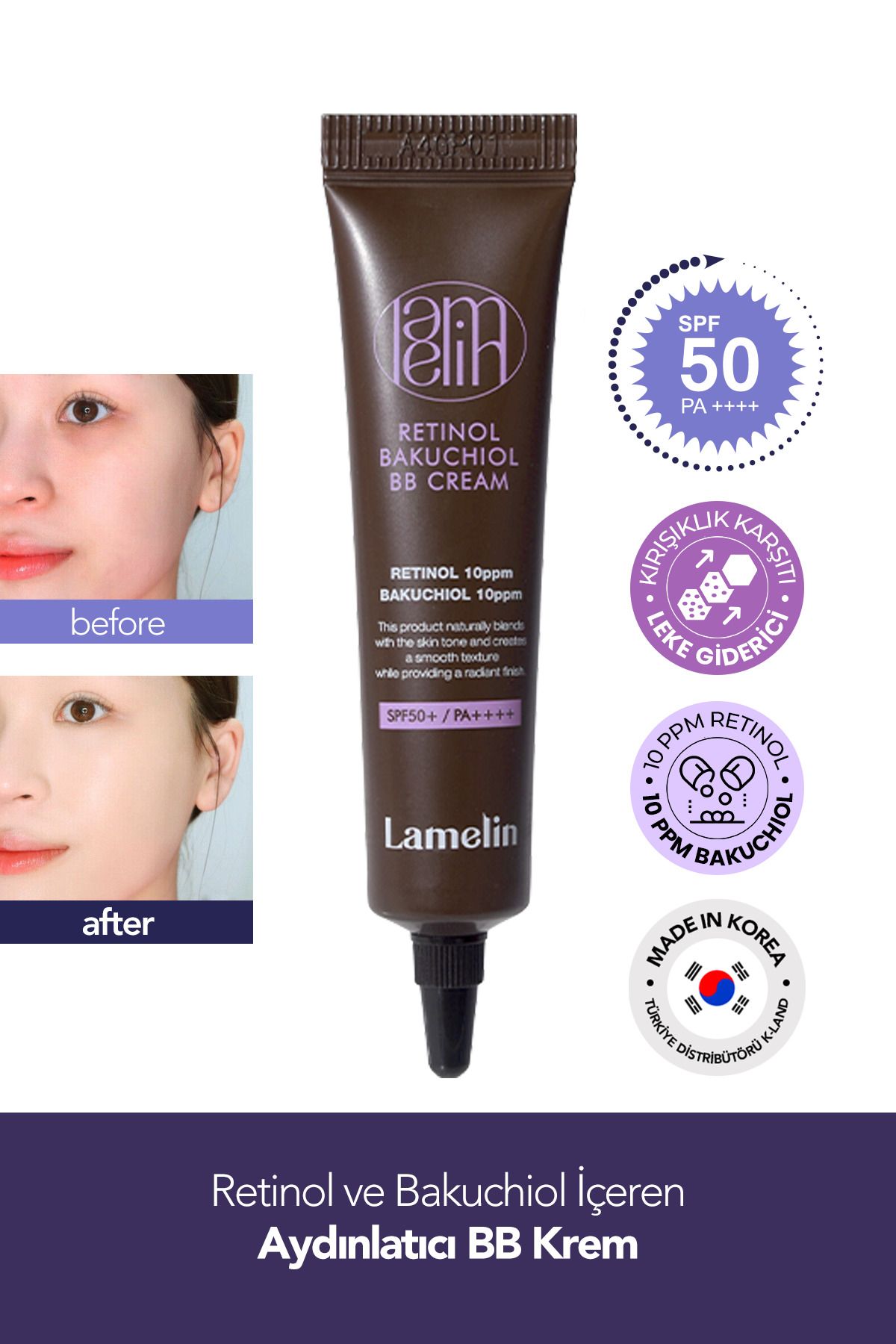 Lamelin Retinol ve Bakuchiol İçeren Aydınlatıcı BB Krem 10 ml Lamelin BB Cream 10 ml