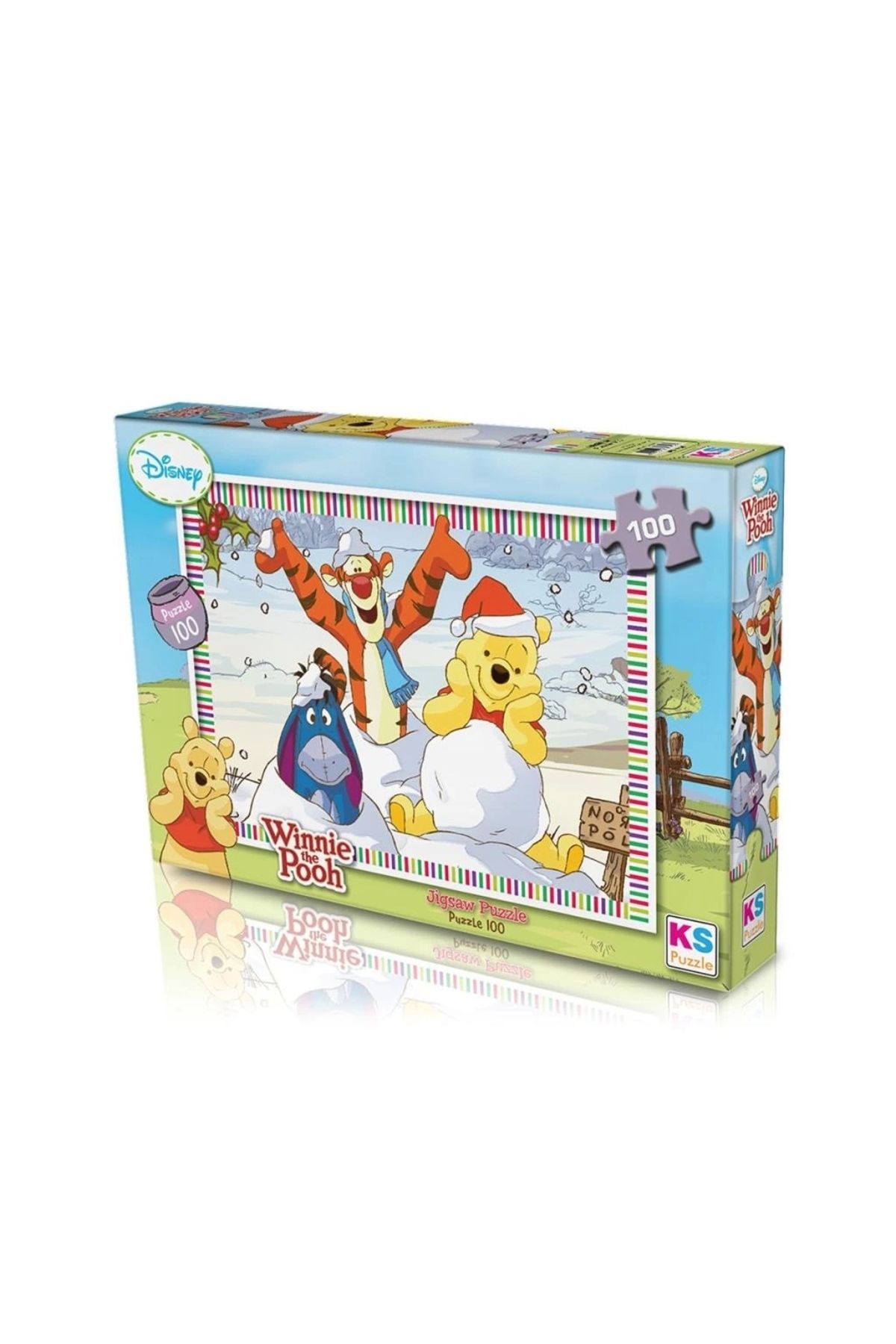 Basic Fun Çocuk WN714  KS, Winnie The Pooh, 100 Parça Puzzle