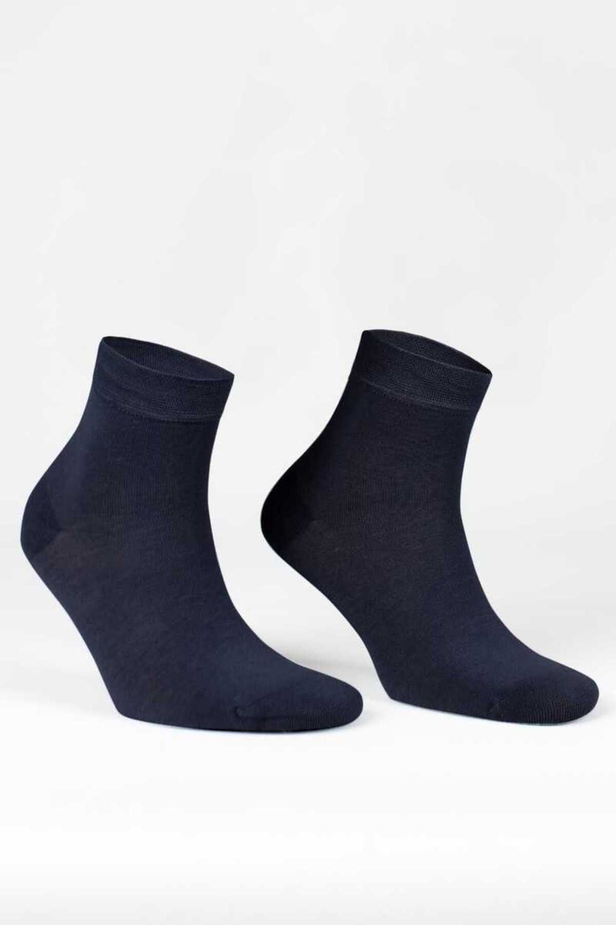 ModeXL-Men's Bamboo Half-Top Socks - Mode XL 1161 Navy 2