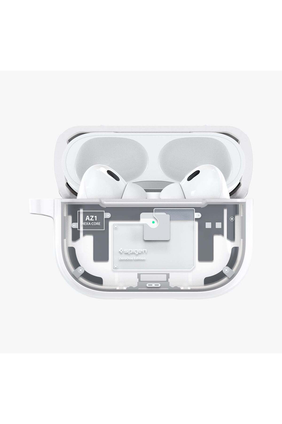 Spigen-AirPods Pro (2Nd Generation) Compatible Case Ultra Hybrid Zero One White with Magfit Magsafe - Ac 3
