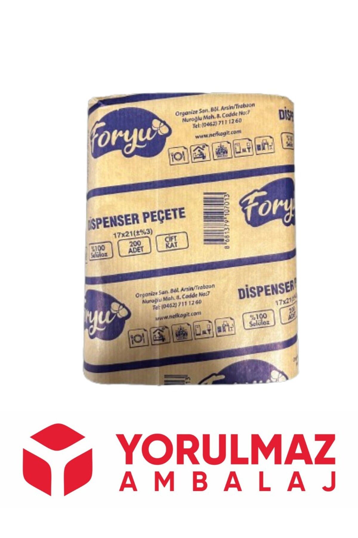 YorulmazAmbalaj Foryu Z Katlı Masaüstü Dispanser Peçete 200 X 18 Paket