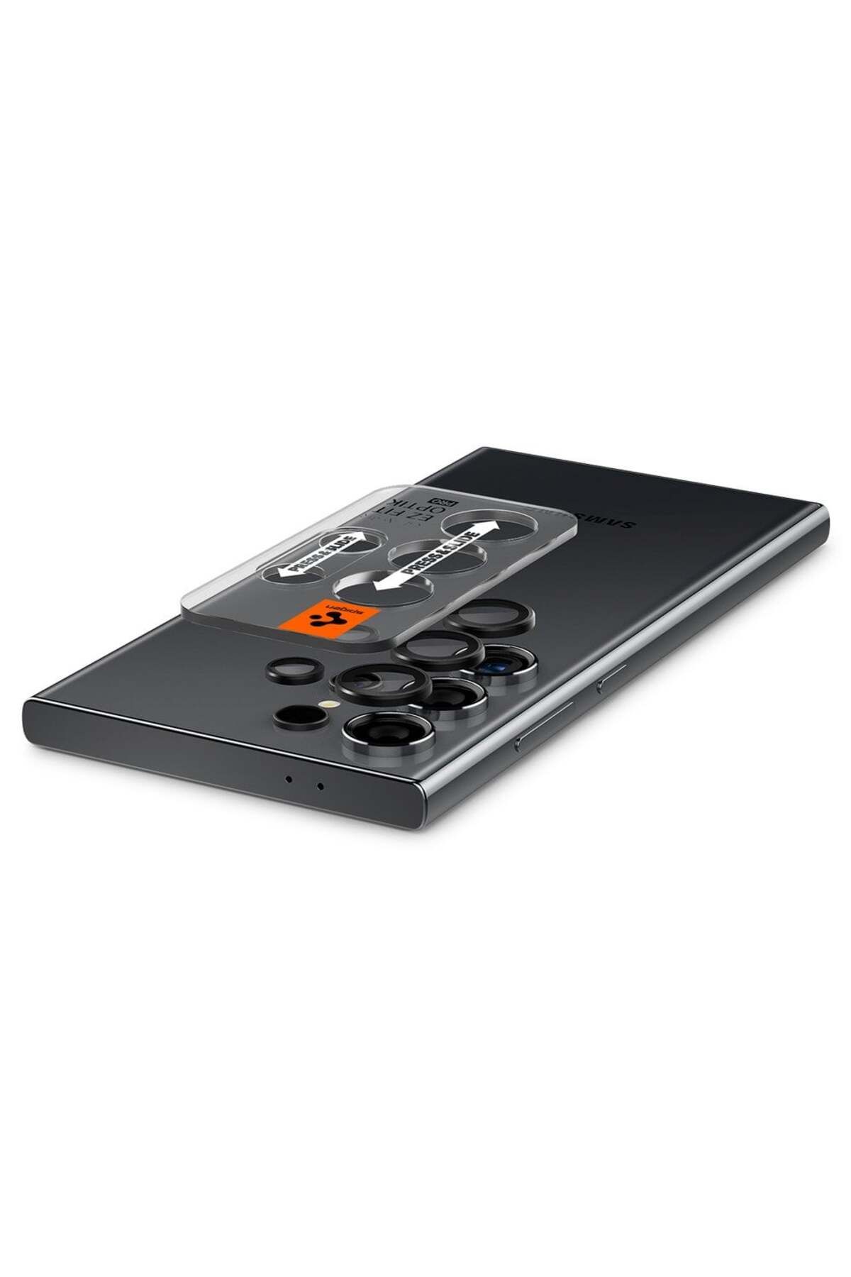 Spigen-Galaxy S24 Ultra Camera Lens Glass Protective Glas.tR EZ Fit Optik Pro (2 Pieces) Black - AGL07425 4