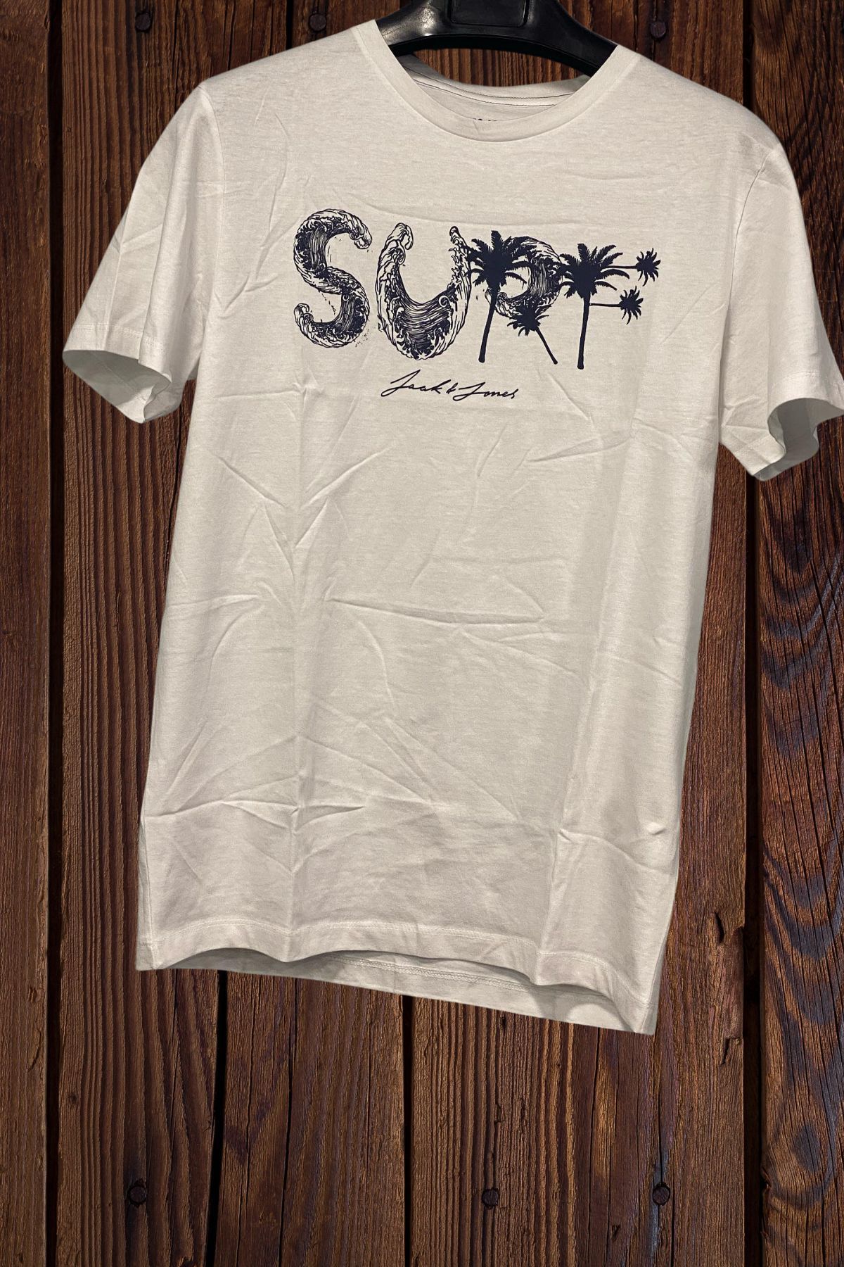 FECCY Pamuklu Surf Temalı Bej T-shirt