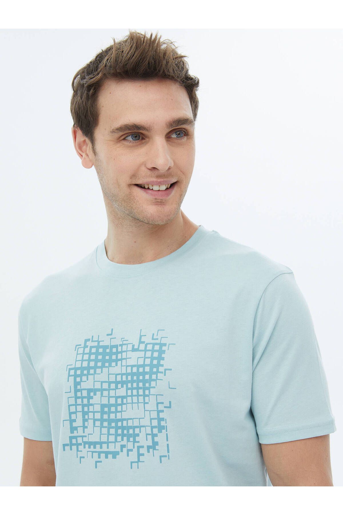 Kip-Crew Neck Mint Printed 100% Cotton T-Shirt 4