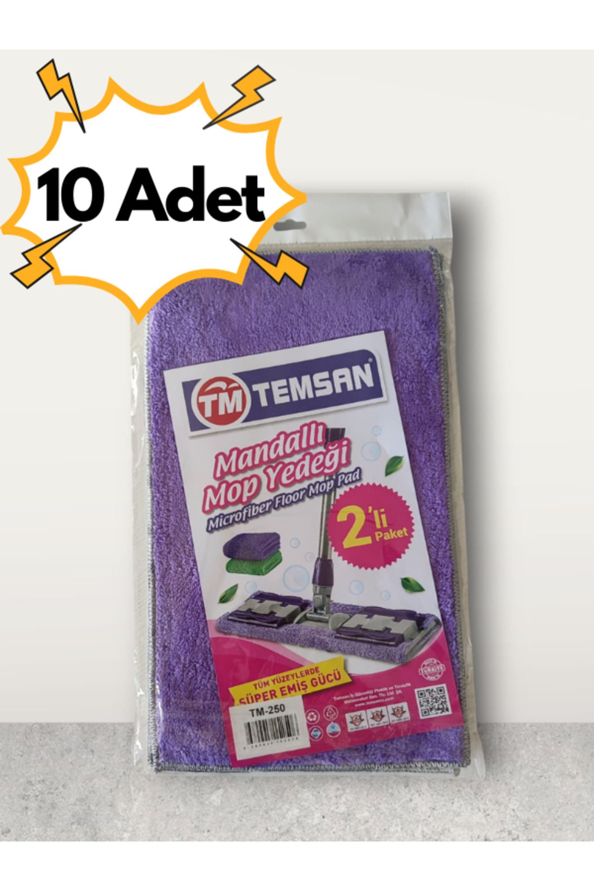 TM Temsan Temsan Mandallı Yedek Mop 2'li Paket 10 Adet