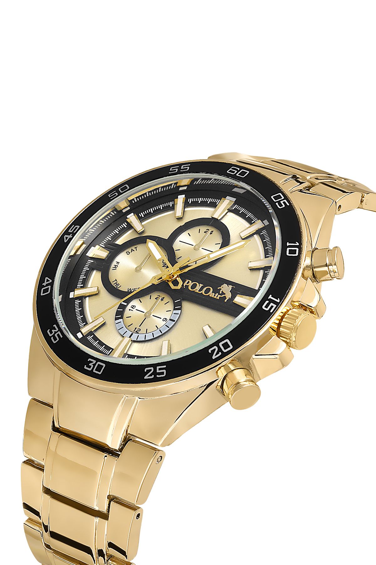 Polo Air-Men's Sports Metal Wristwatch - Gold Black Pl-0961E6X 1