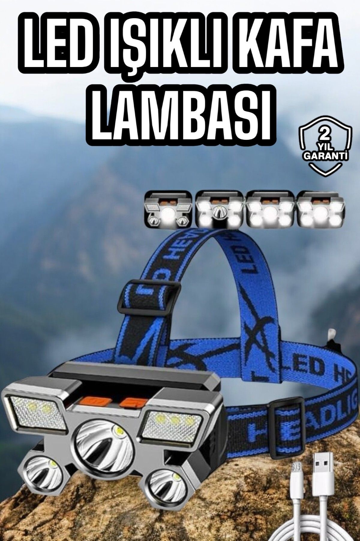 ASTRALTECH Balıkçı Kafa Lambası Led Işık 4 Farklı Mod Esnek ve Ayarlanabilir