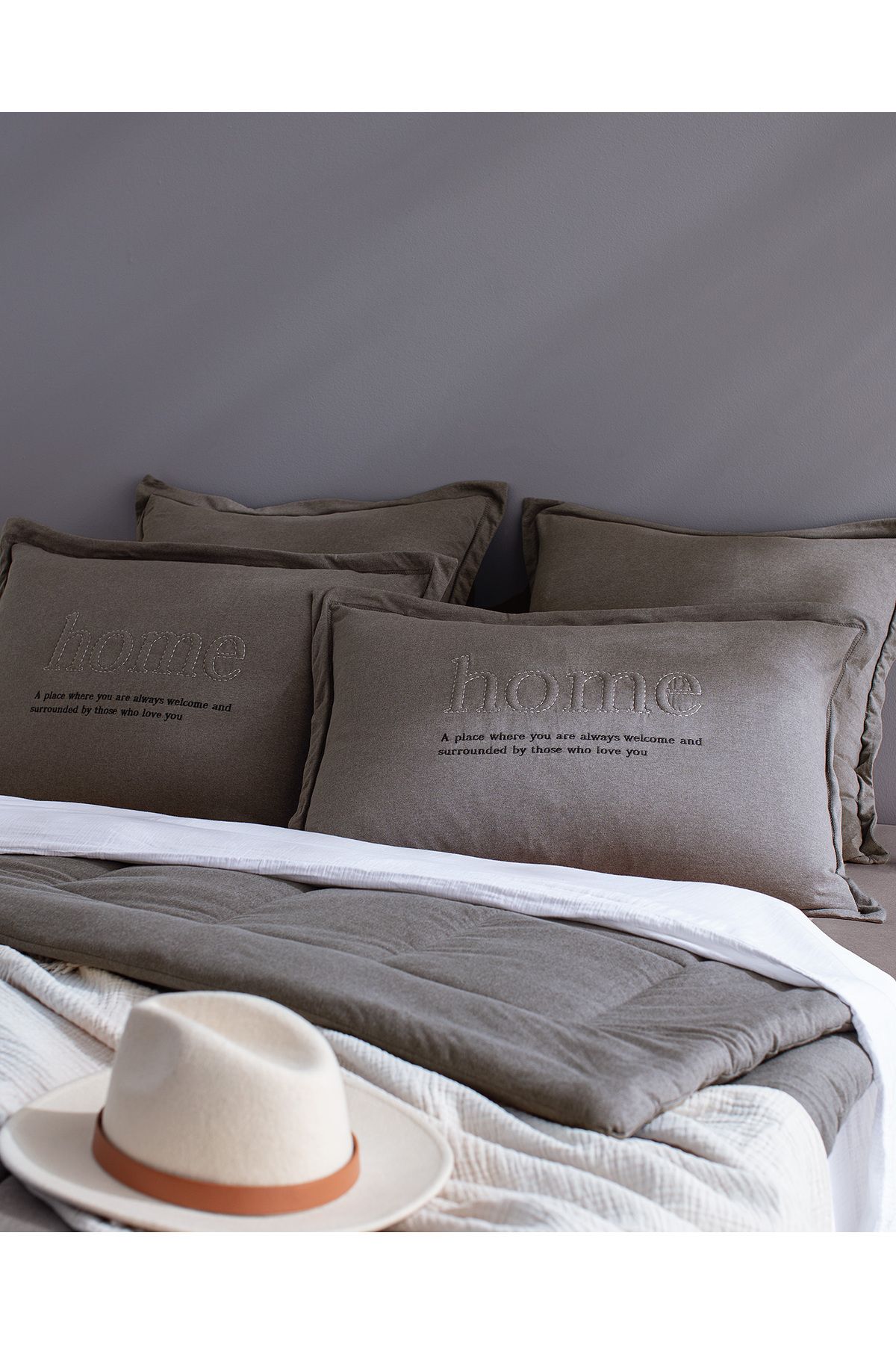 Madame Coco-Bobigny Double Cotton Supersoft Comforter Set - Anthracite 4