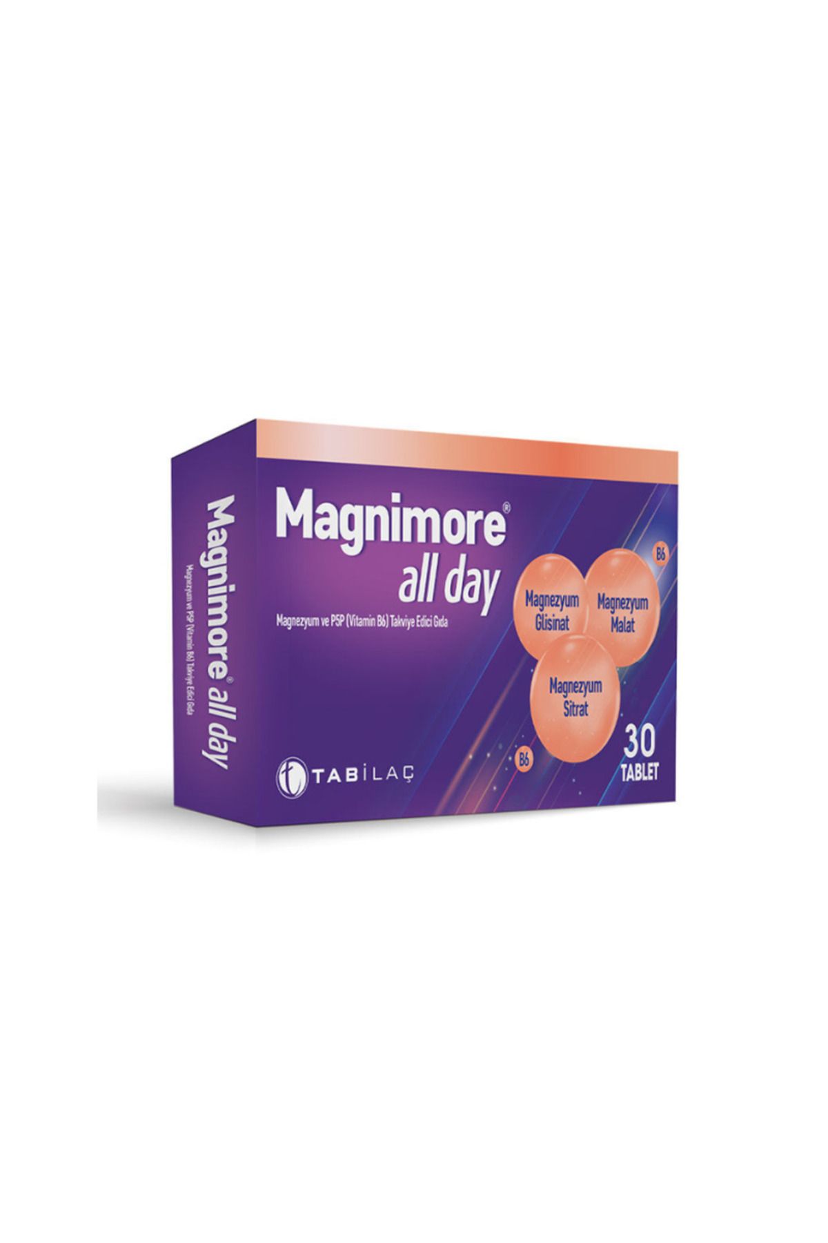 magnimore plus Magnimore All Day Magnezyum ve Vitamin B6 İçeren 30 Tablet