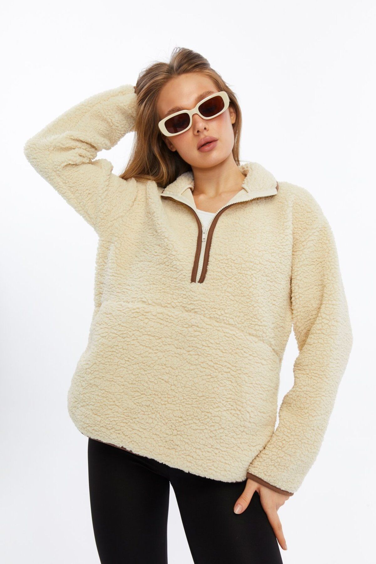 Grenj Fashion Peluş Örme Sweatshirt