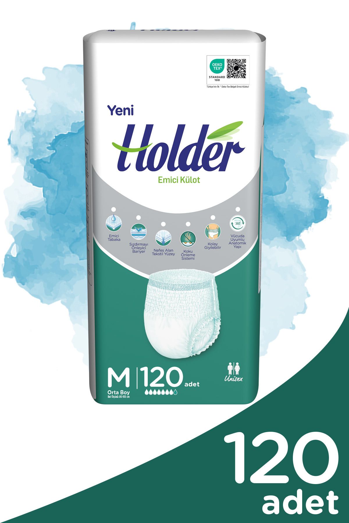 Holder Emici Külot Yetişkin Hasta Bezi Orta Boy ( Medium ) 30 x 4 Adet