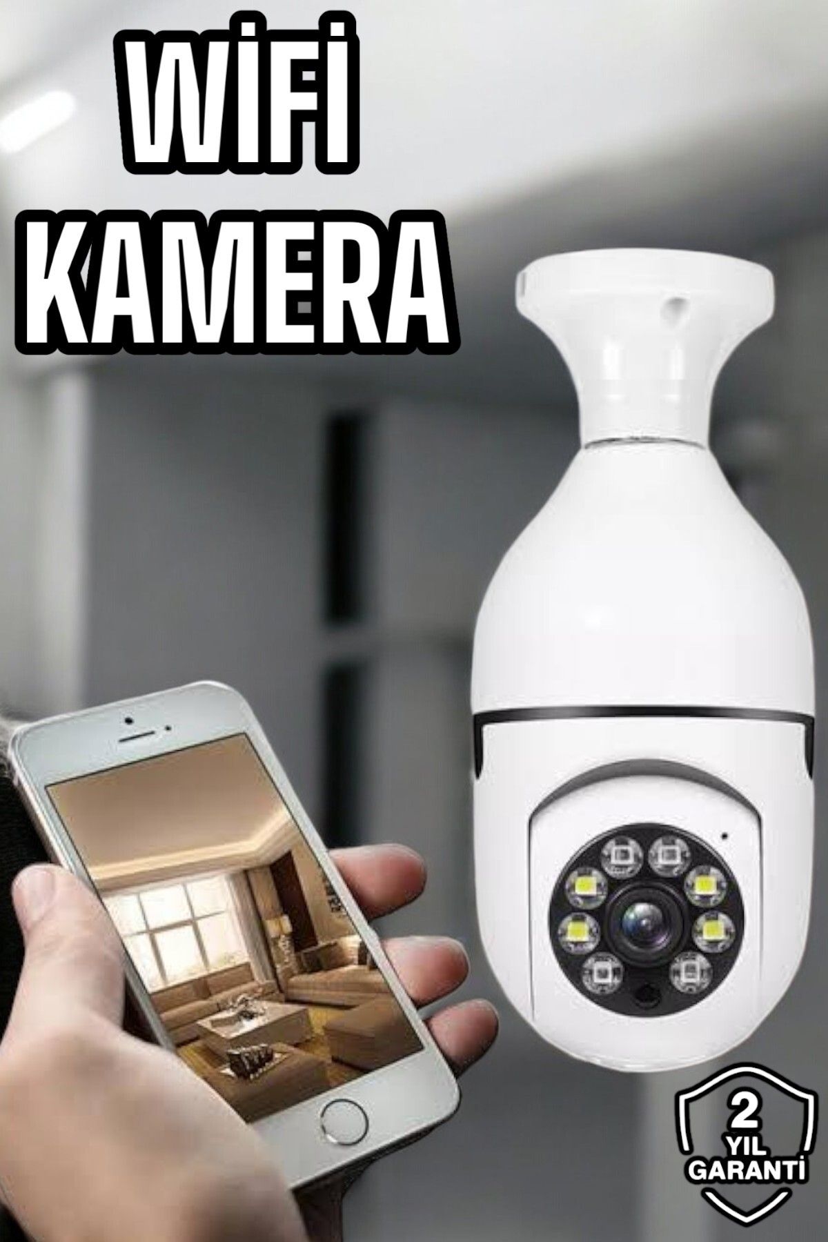 ASTRALTECH Ampul Görünümlü Güvenlik Kamerası Duylu Wifi Kamerası Dönebilen