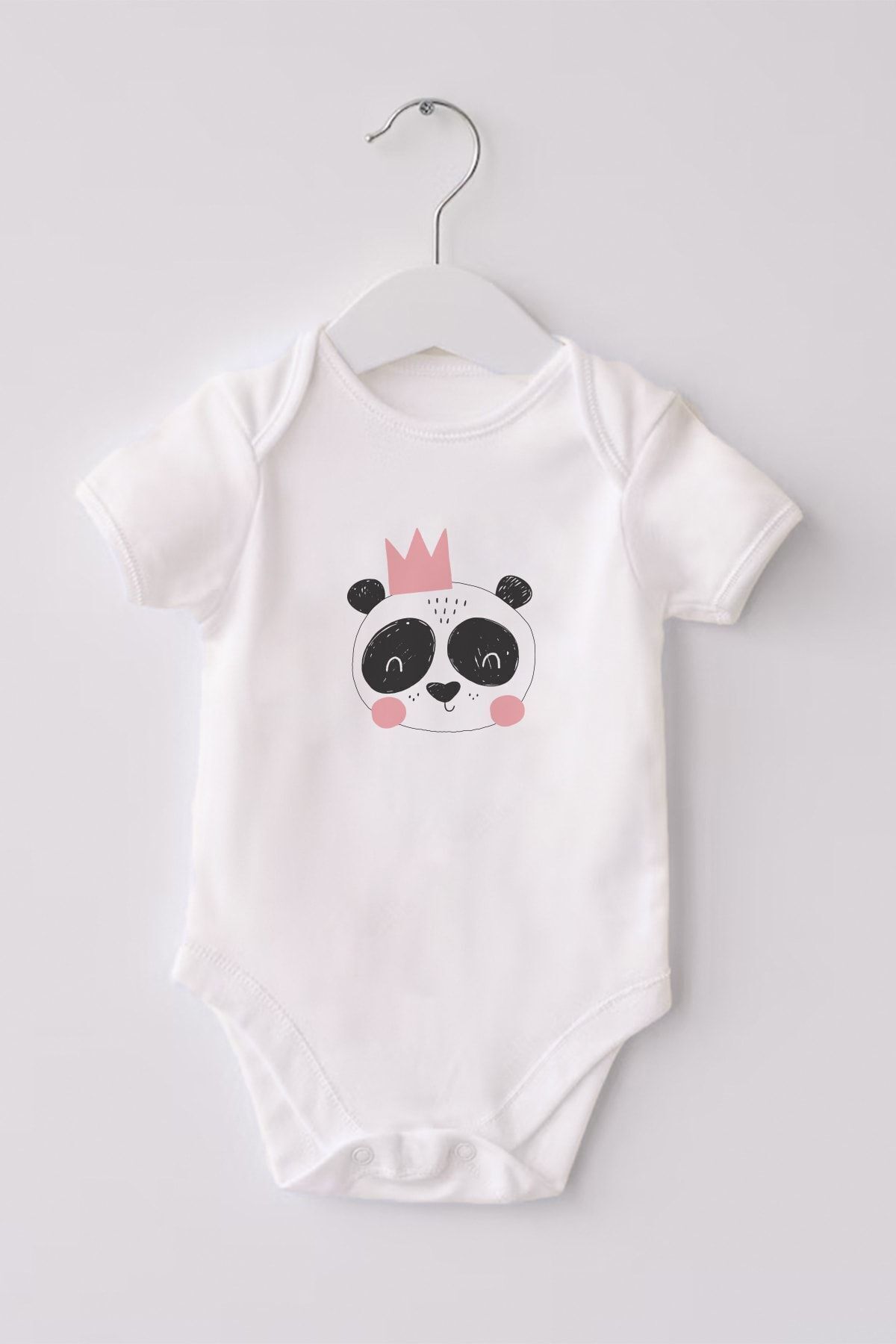 Lilabio %100 Organik Pamuk 3lü Baskılı Kısa Kollu Bebek Body Panda fotoğrafı 2 (önizleme)