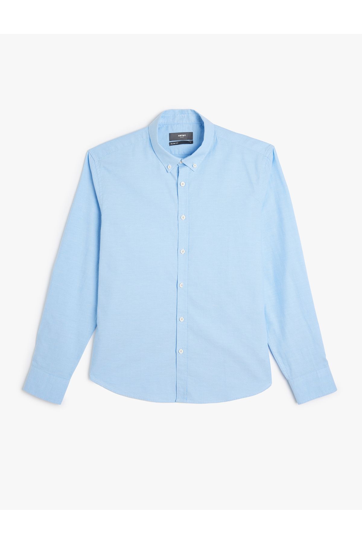 Koton Yeni Sezon Pamuklu Düğmeli Yaka Slim Fit Uzun Kollu Gömlek