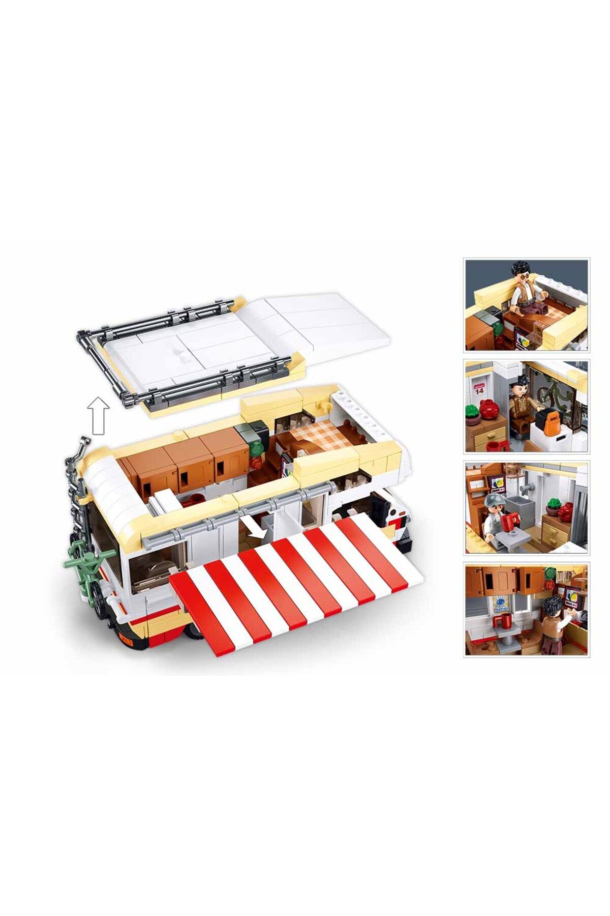 Sluban-Model Bricks Series - RV Building Blocks 506 Pieces, with Minifigures 4