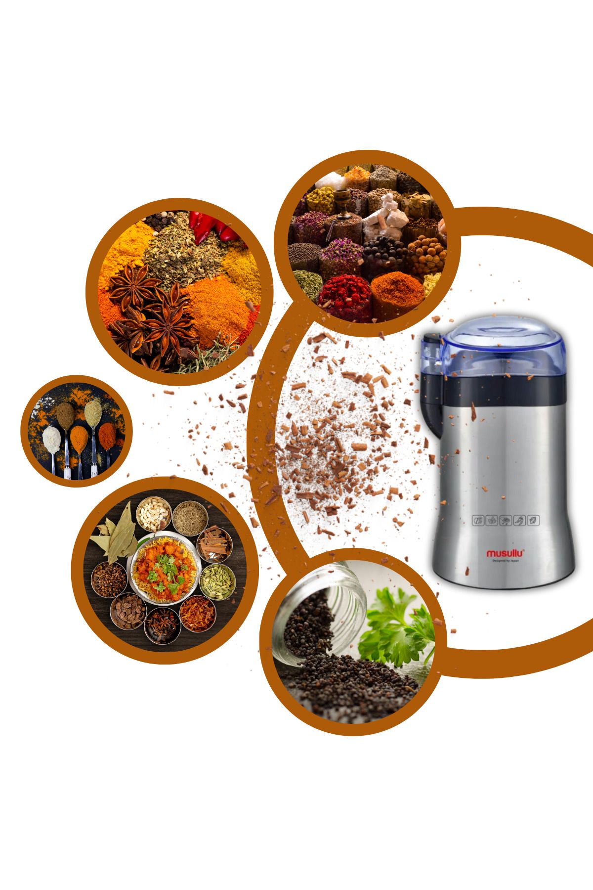 Musullu Kahve Ve Baharat Öğütücü 200W İnox MSL-1001