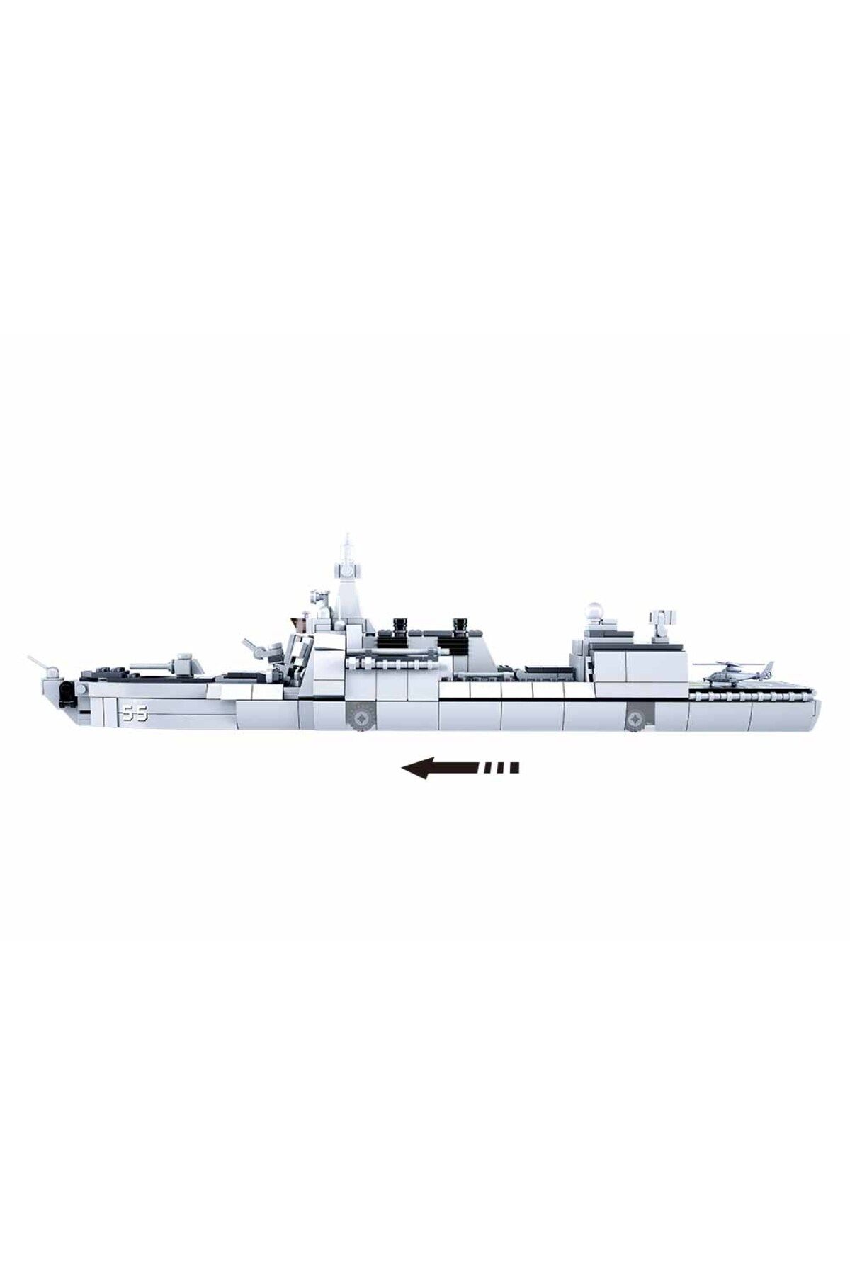 Sluban-Model Bricks Series - Destroyer Ship Building Blocks 618 PCS With 4 Mini Figurese 4