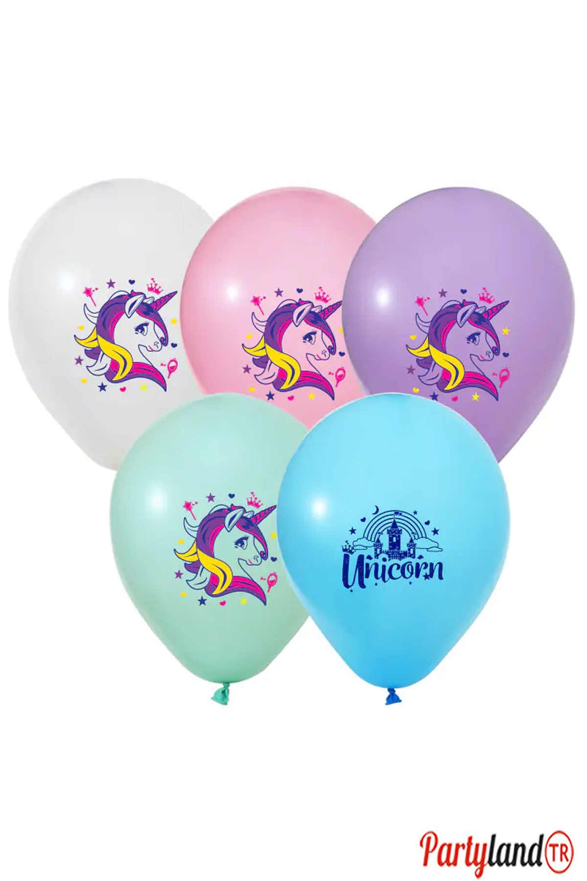 PartylandTR Unicorn Temalı Baskılı Balon 10 Adet