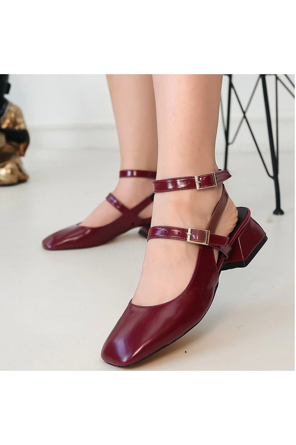 KTYRA52-Plum Skin Heeled Shoes 4