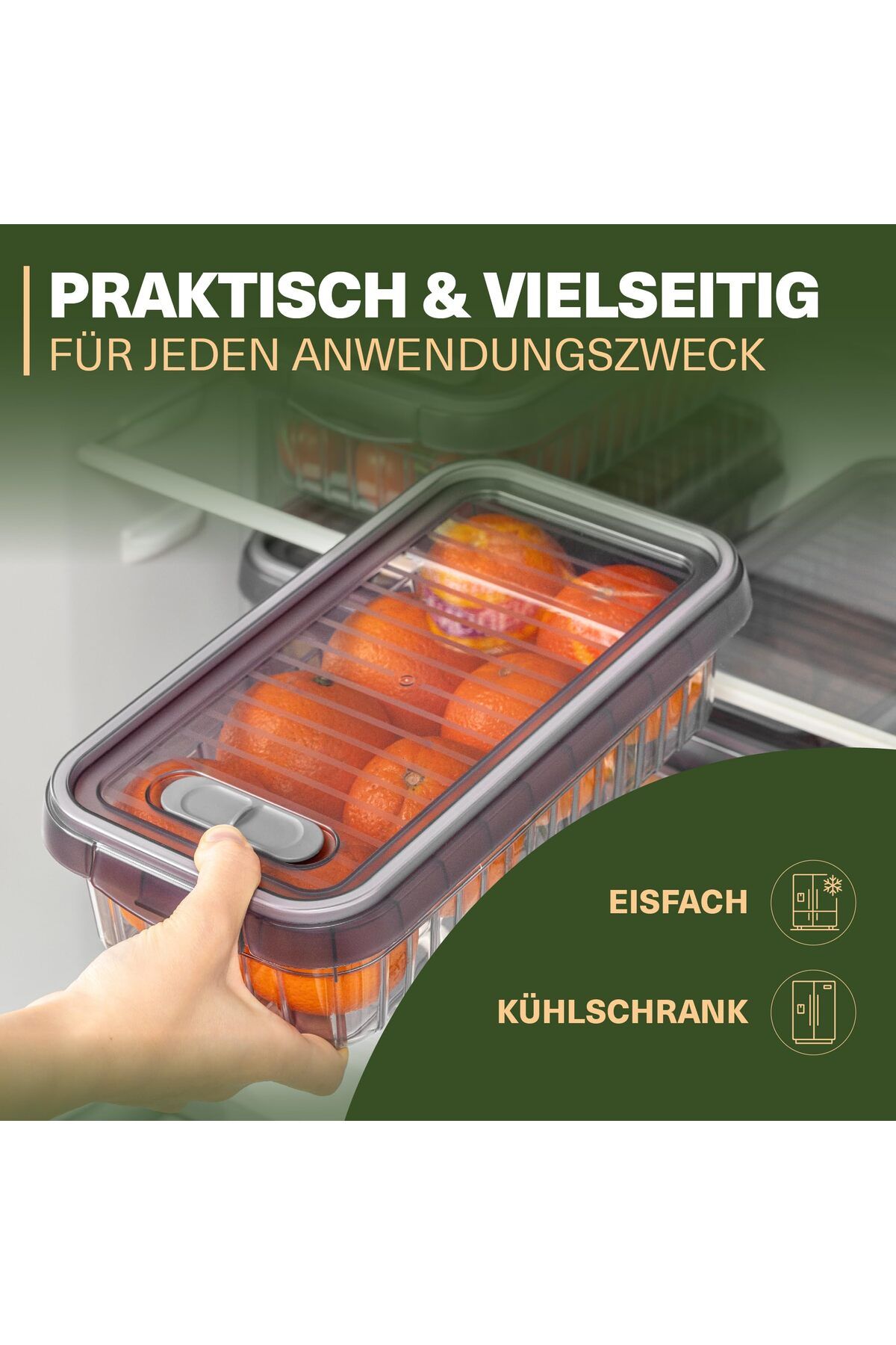 Viwares-Set recipiente pentru depozitarea alimentelor de 3, 4 L, fara BPA, organizator frigider pentru mezeluri 4