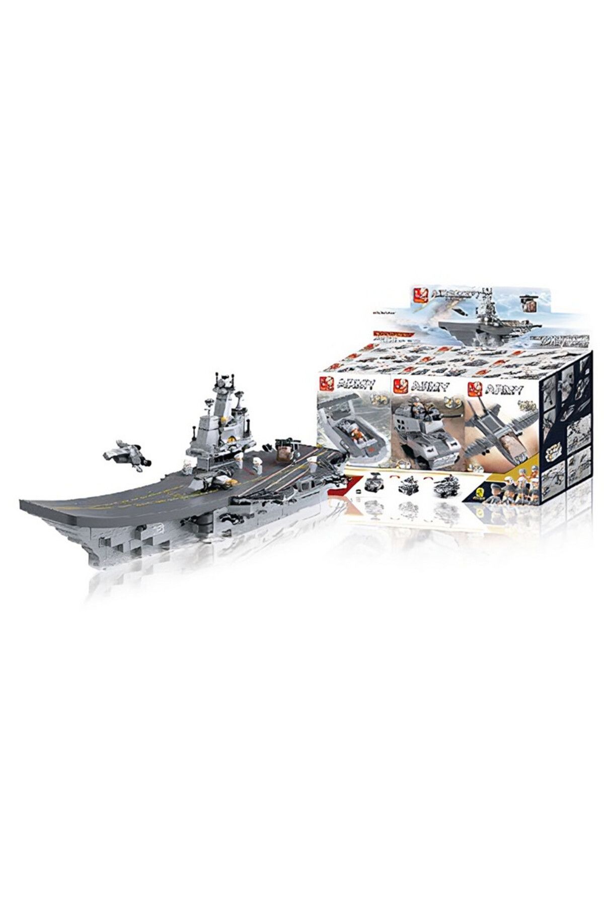 Sluban-Army Series - Aircraft Carrier 9 Into 1 Building Block with Mini Figures 2