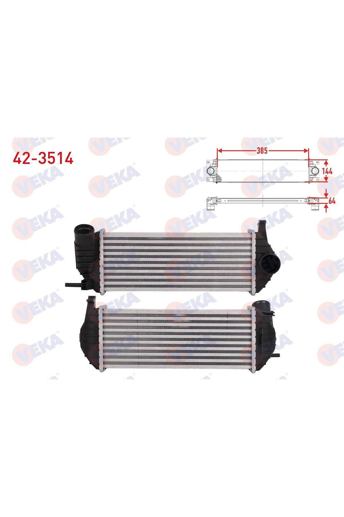 Veka TURBO RADYATORU (INTERCOOLER) RENAULT KANGOO (KW0/1) 1.5 DCI 2008 SONRASI KELEPCE SIKMALI