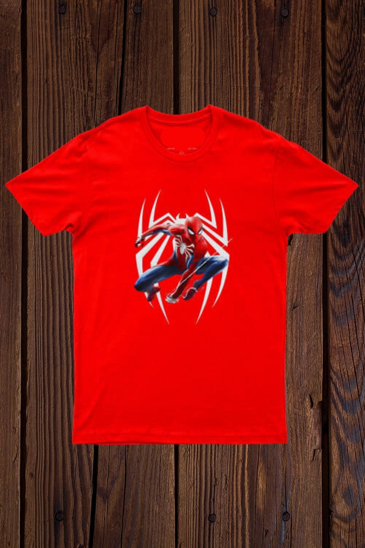 FECCY Pamuklu Spider-Man Baskılı Oversize T-shirt