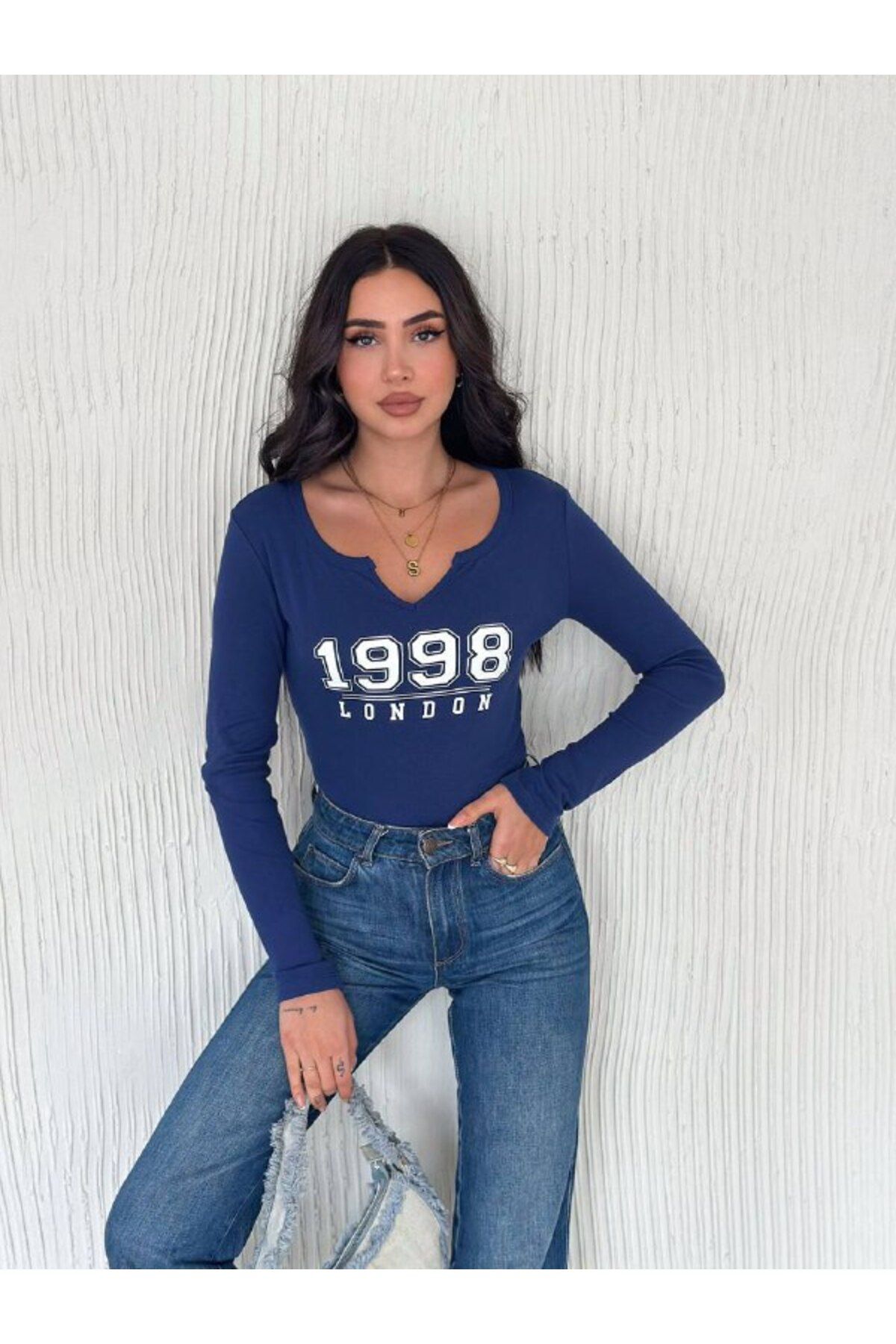 AykaStyleShop Baskılı Crop Bluz