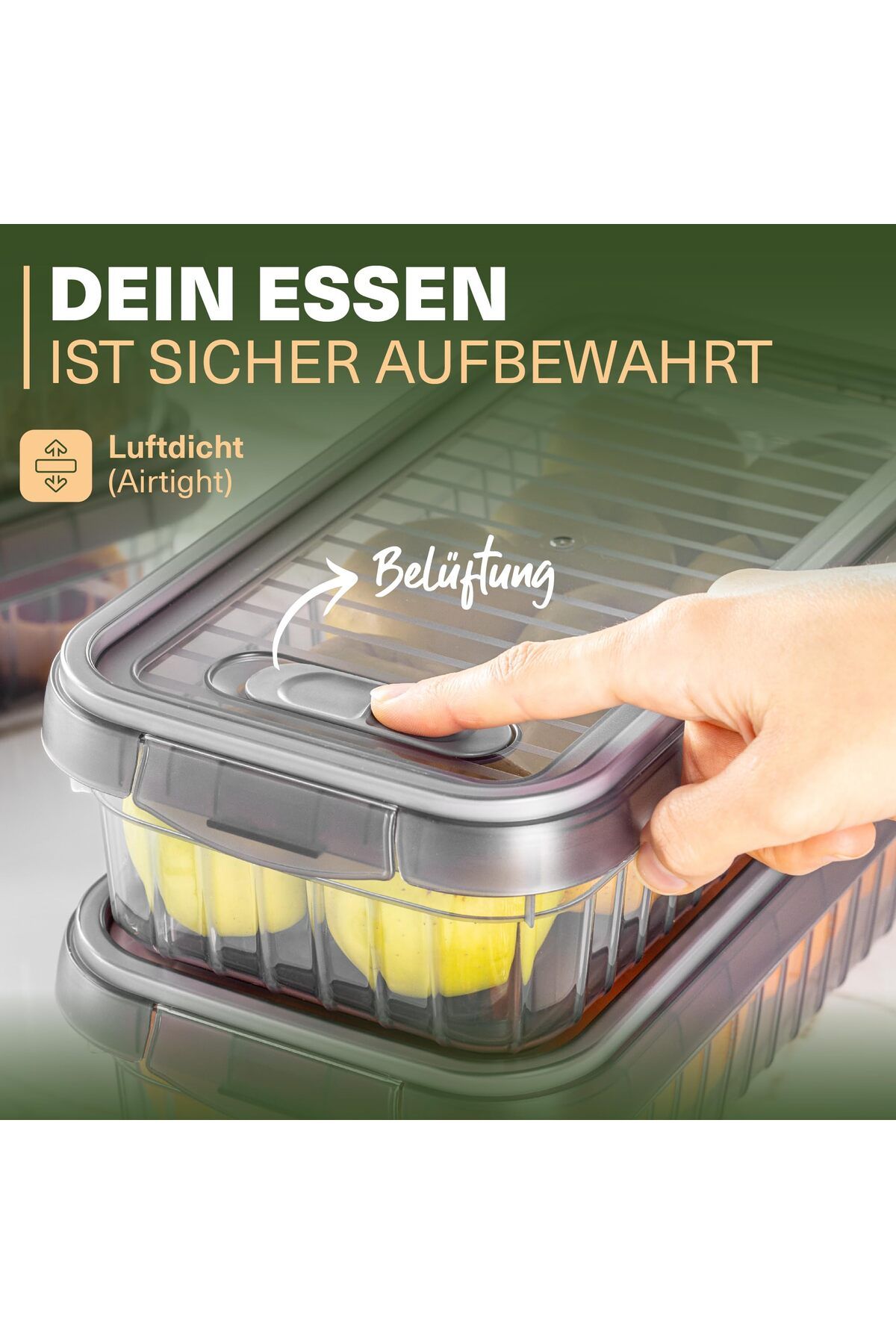 Viwares-Frischhaltedosen 3er Set, 2 L, BPA-frei, Kühlschrank-Organizer für Aufschnitt 7