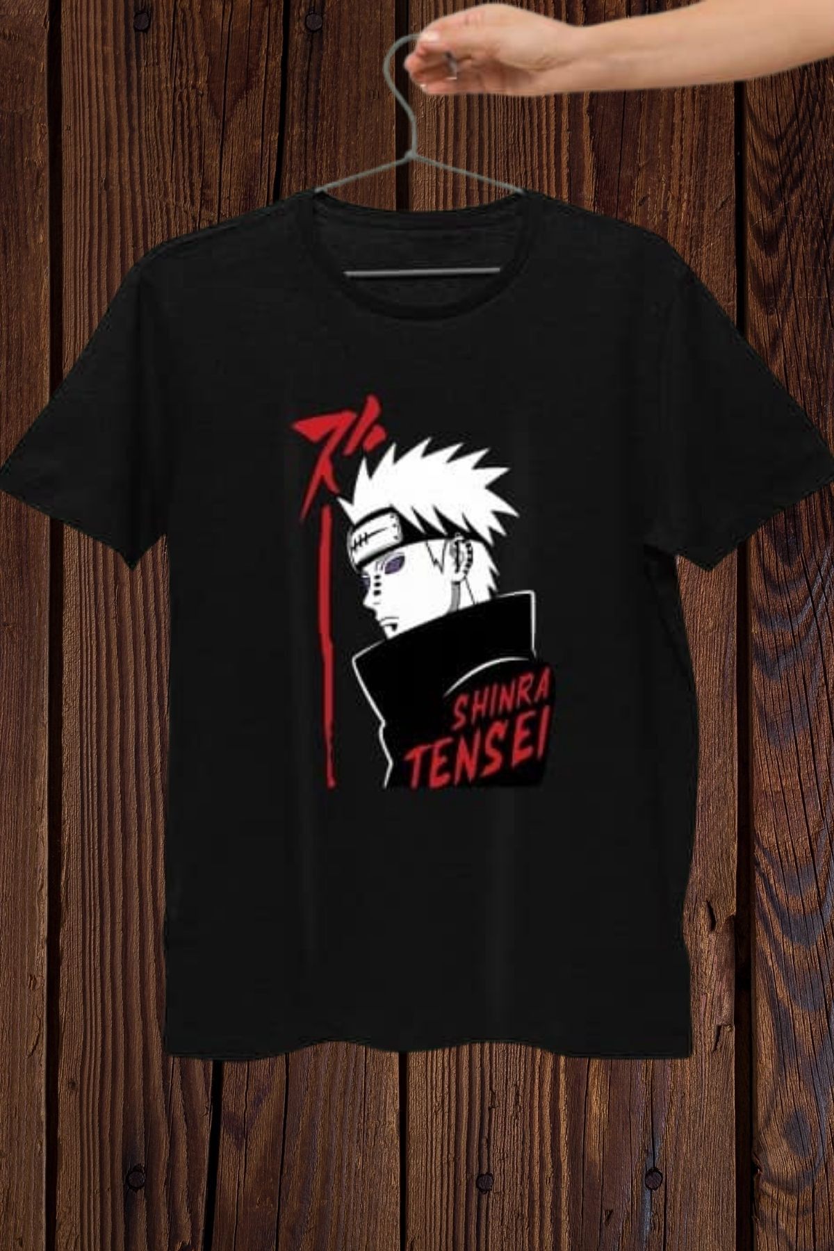 FECCY Pamuklu Shinra Tensei Baskılı Oversize T-shirt