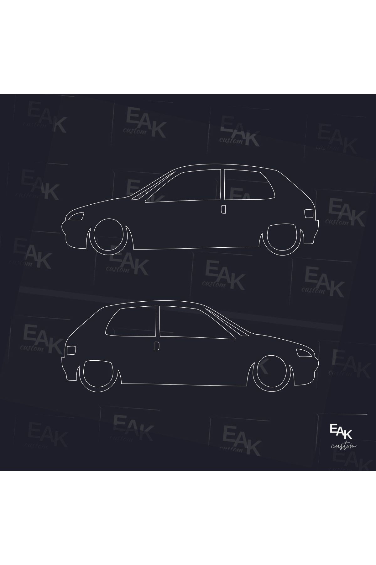 eakcustom PEUGEOT 106 oto sticker (18cm x 15cm) (2 adet)